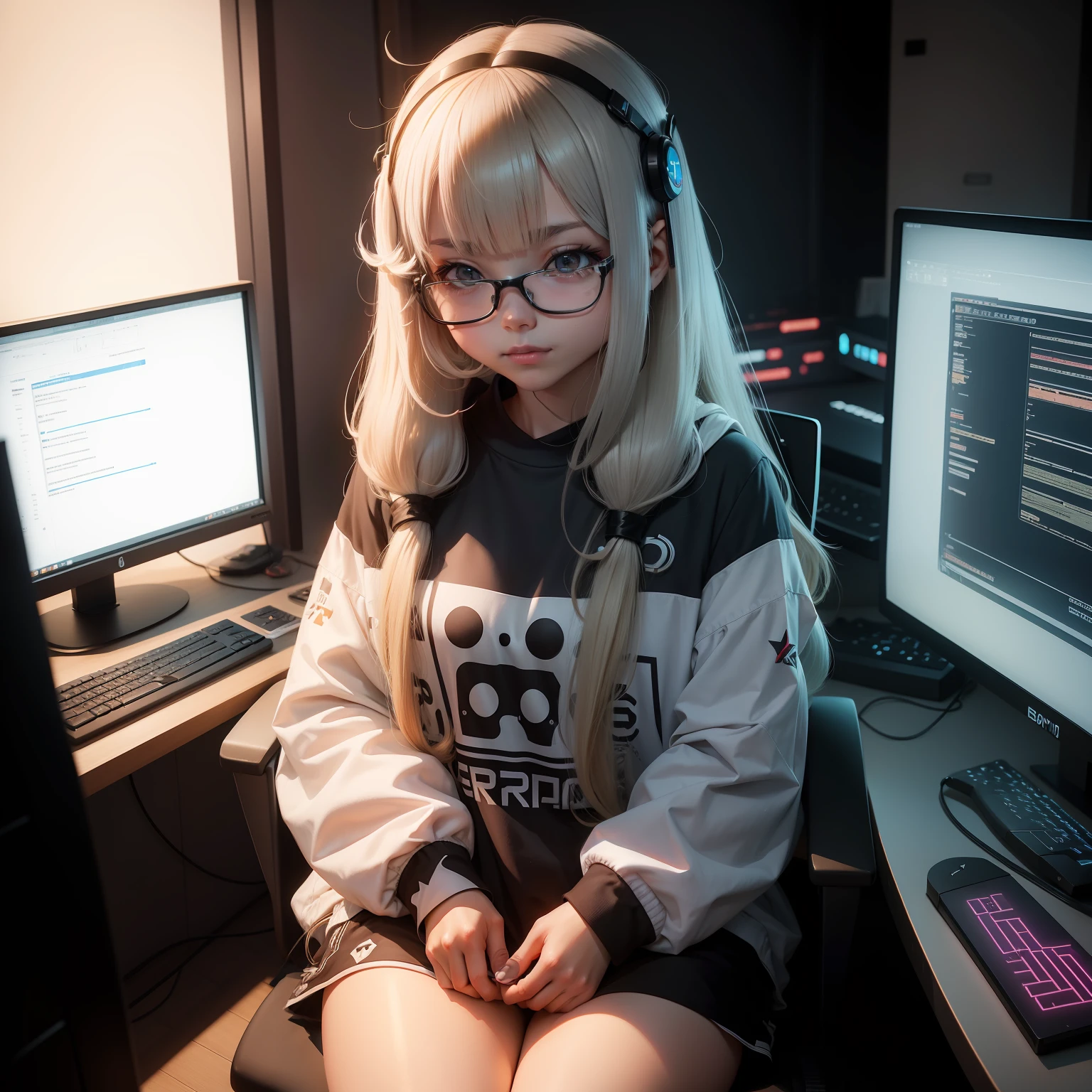menina programadora, anime, menina gamer, programming, gamer, tecnologia, menina cabelo curto, franja. cabelo curto, cabelho castanho escuro, olhos pretos, cabelo curto bonito, cabelo bem curto, cabelo curtinho, develop