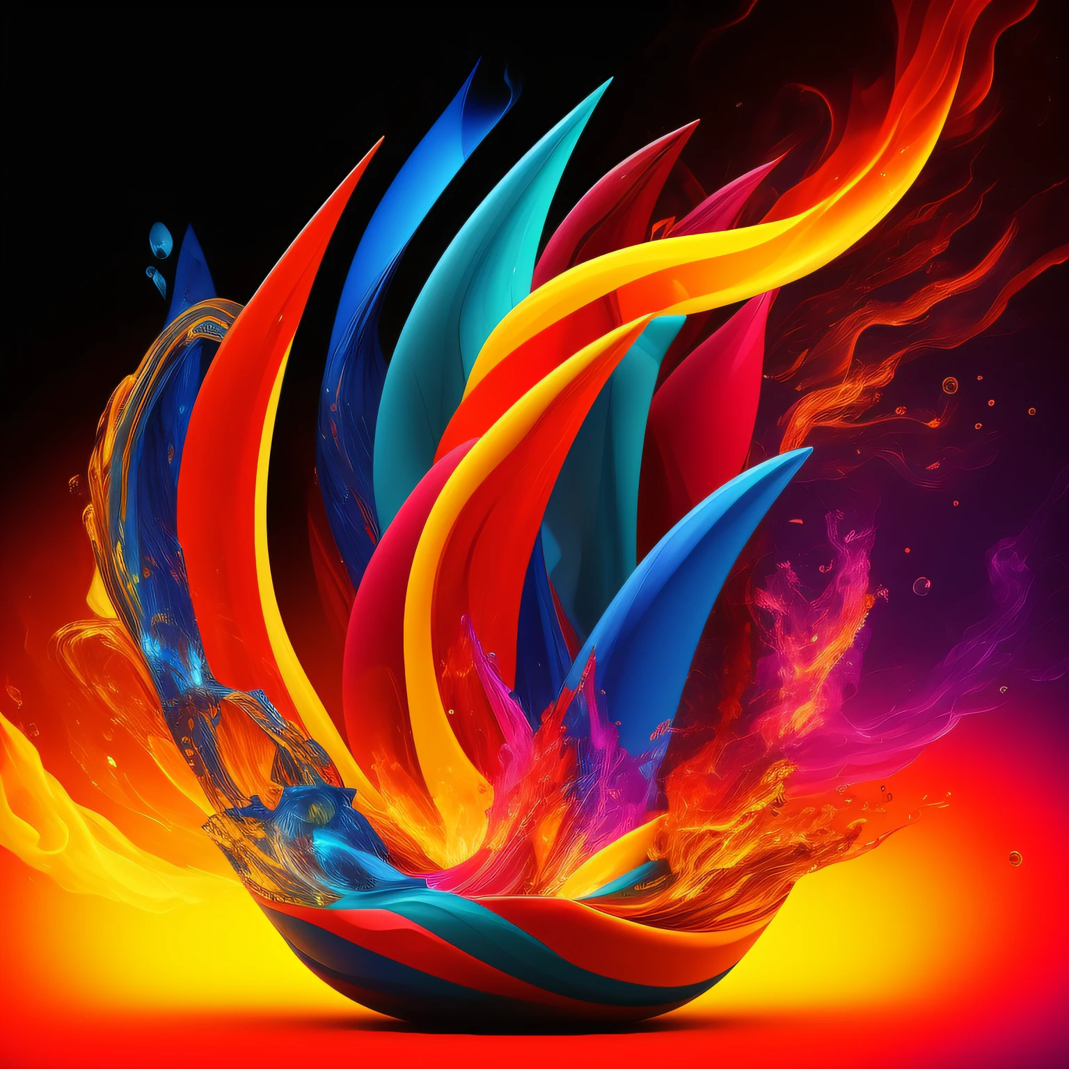 Design NFT-style artwork"TAKE-log", Use of alphabetic characters, Vivid and colorful, Hiragino Gothic W7, Water image,Flame image,Lightning image,Image of the wind, 3D Type Design,top-quality, Glossy finish,masterpiece,