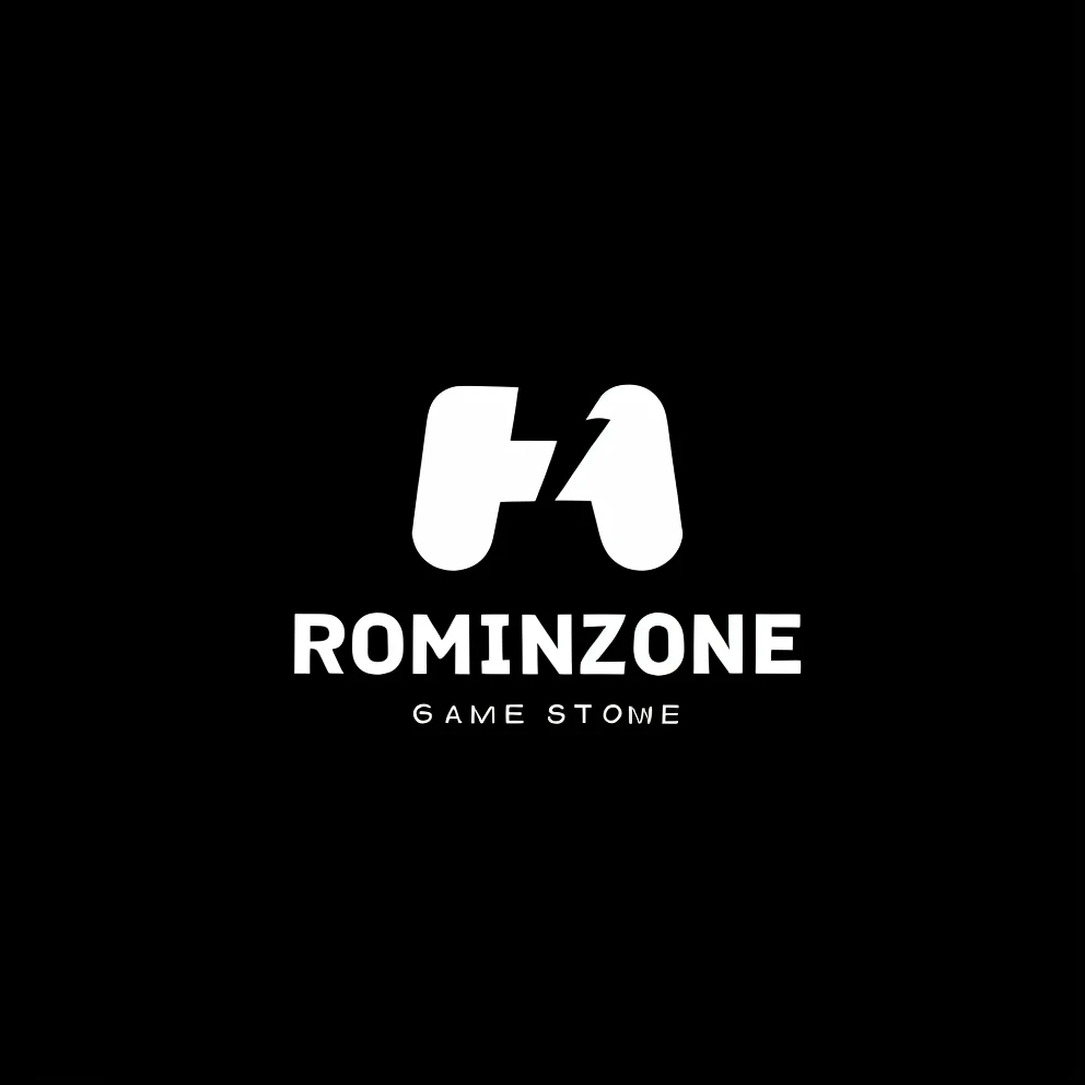 um logotipo preto e branco para uma loja de jogos, logotipo do jogo, logotipo preto e branco, game icon, logotipo arredondado, videogame render, conceito de jogo, videogame render, Logotipo esportivo, design de logotipo, Ron, 3840x2160, 3840 x 2160, jogos, logotipo minimalista, Recursos do jogo
