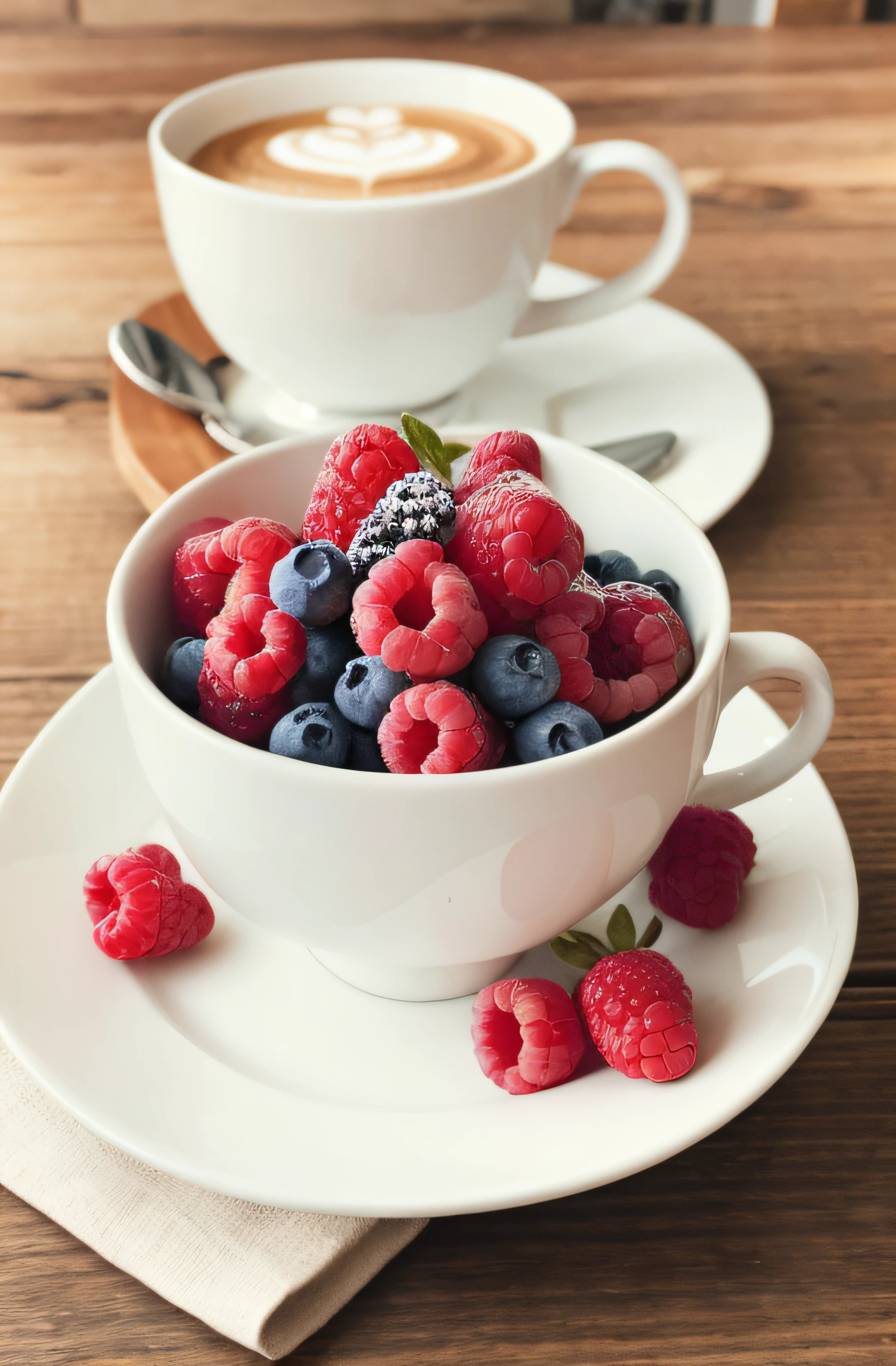 (masterpiece,best quality,highres,ultra_detailed:1.2),
white background, still life, flowers,rule of thirds,
coffee,dessert,cream,berries,cloth