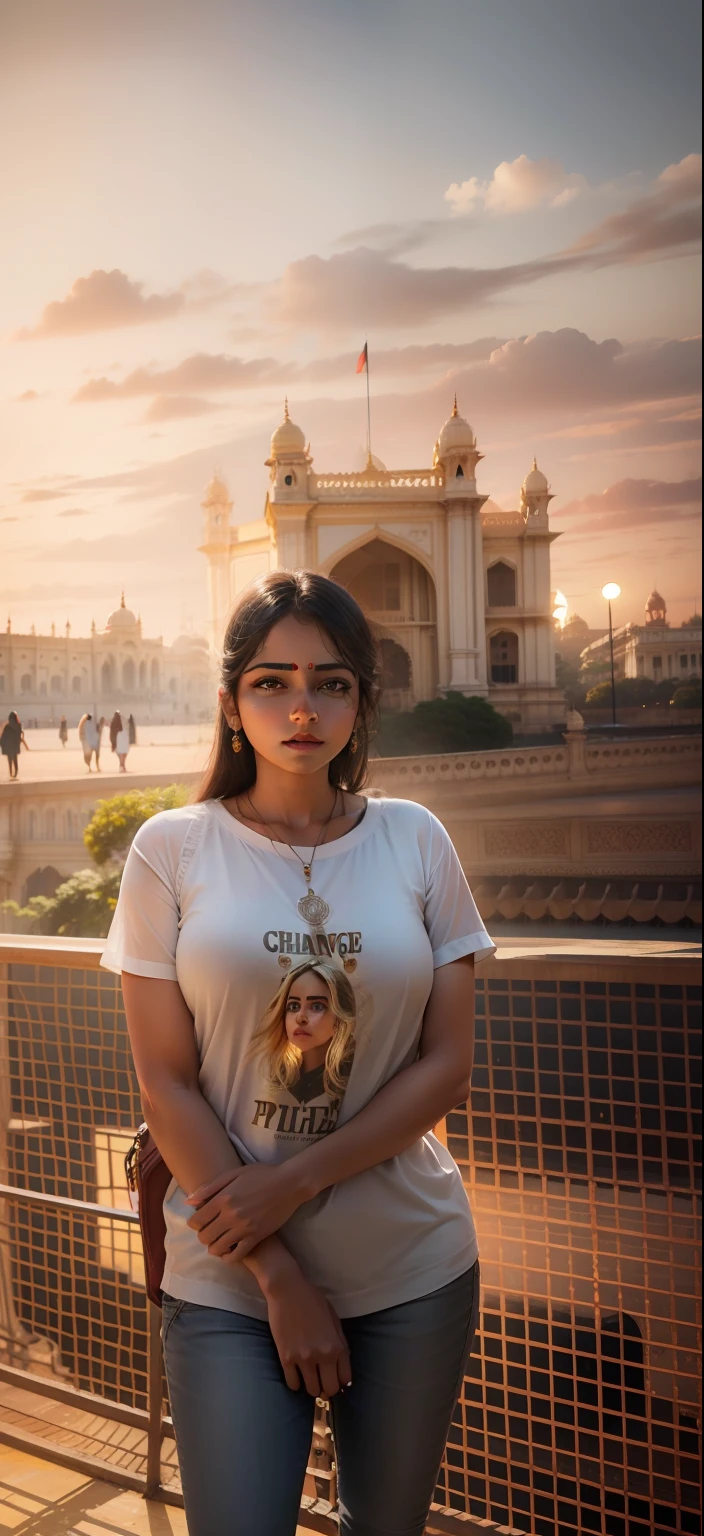 Change background Mysore palace beautiful girl, realistic face, ultra realistic, 8k