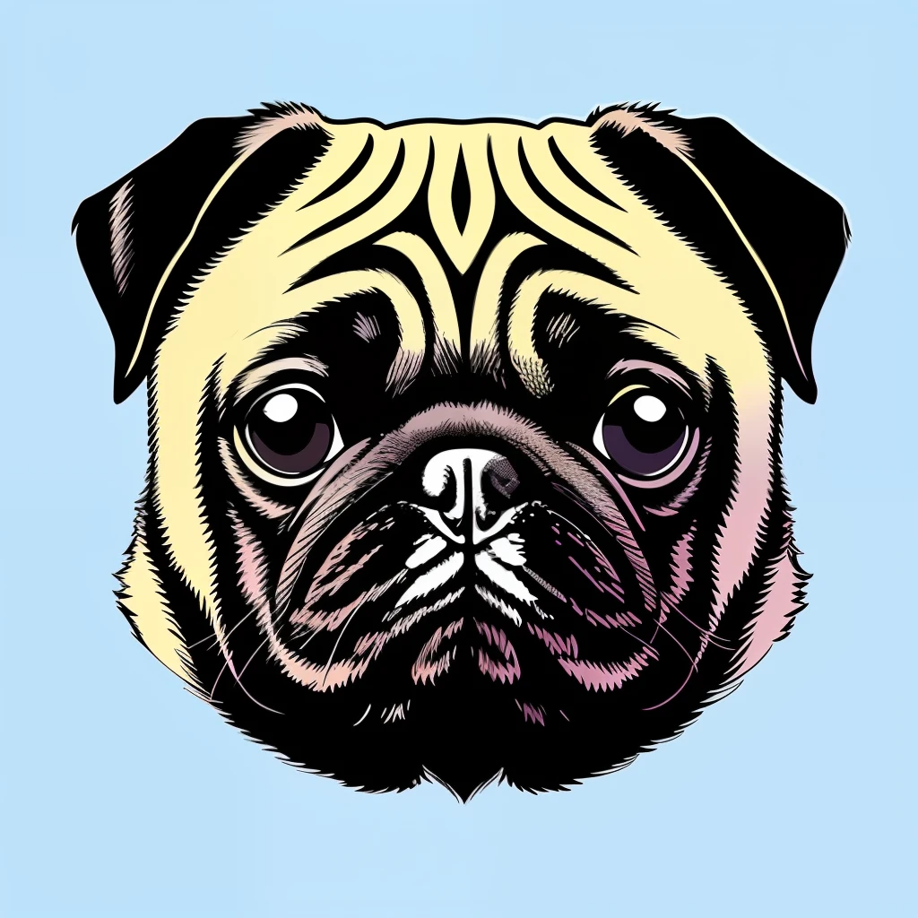 make me an emblem of a own brand of a pug dog