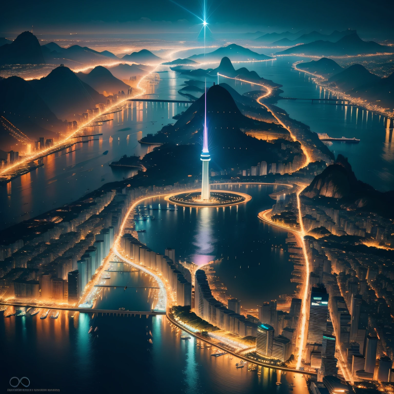 rio de janeiro neon and futuristic