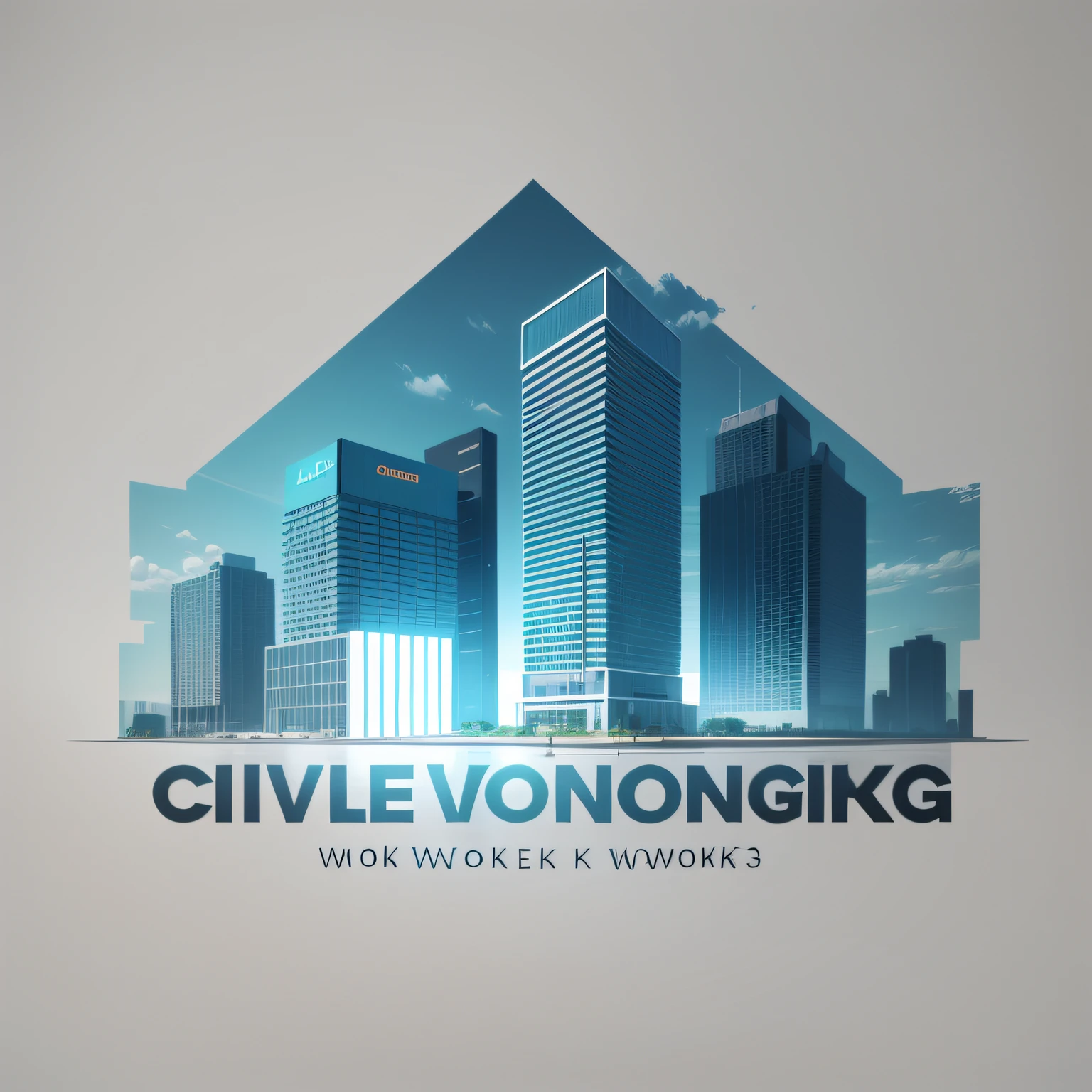 Create a logo for a civil engineering company that works with buildings and architectural projects, nas cores #01285D e #63D1B0, com o fundo transparente.