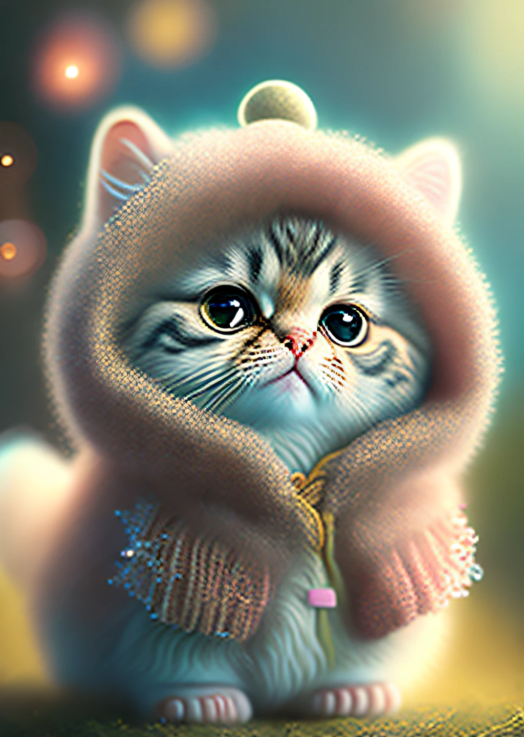 "An adorable cat with glasses, close-up, rosto inteiro, alta qualidade"