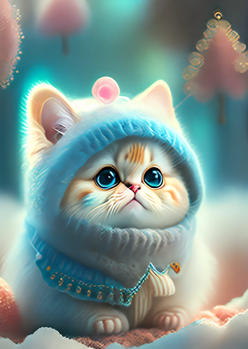 "An adorable cat with glasses, close-up, rosto inteiro, alta qualidade"