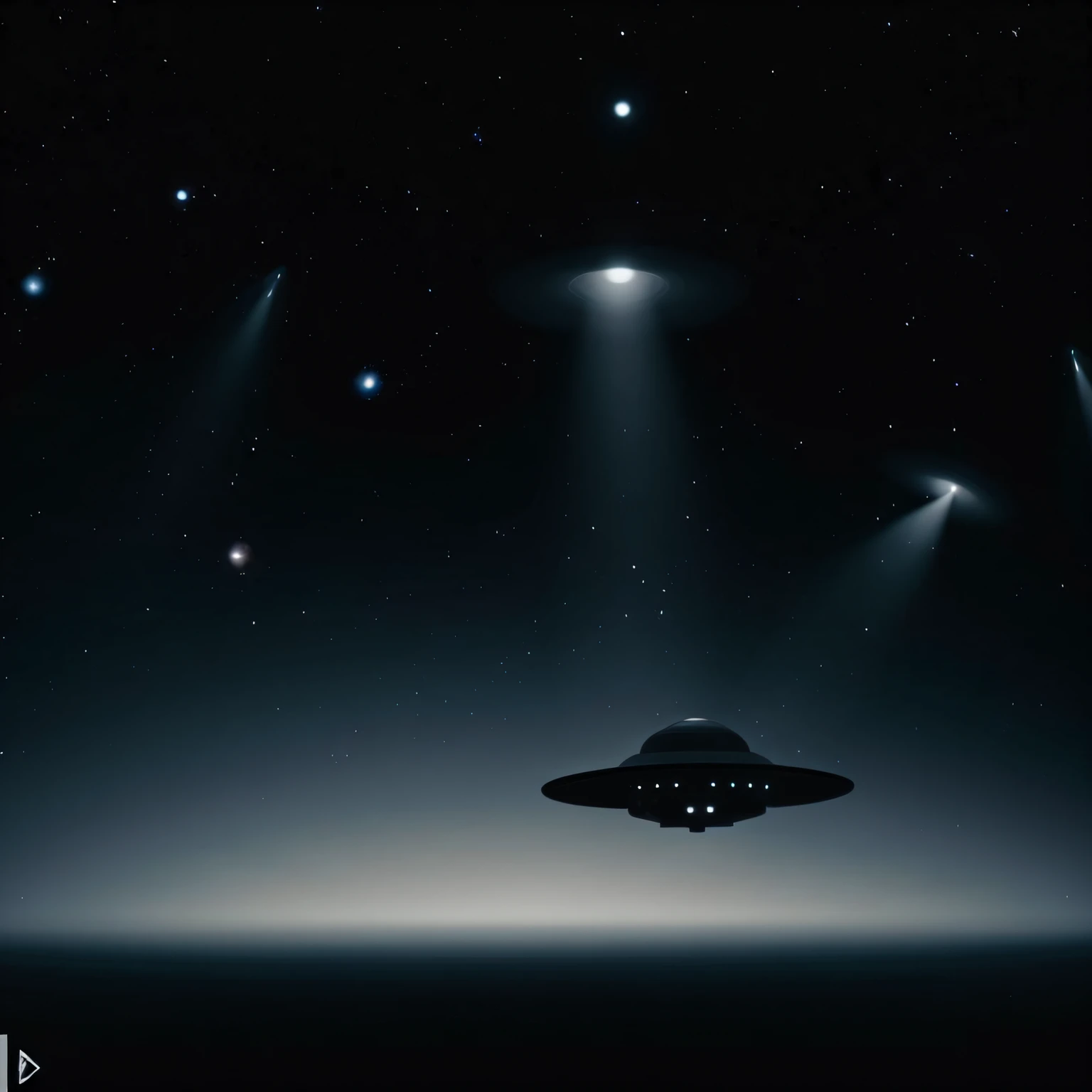 flying saucer in black color stopped in the night sky , imagem super detalhada do disco voador, ultra hd, 8k