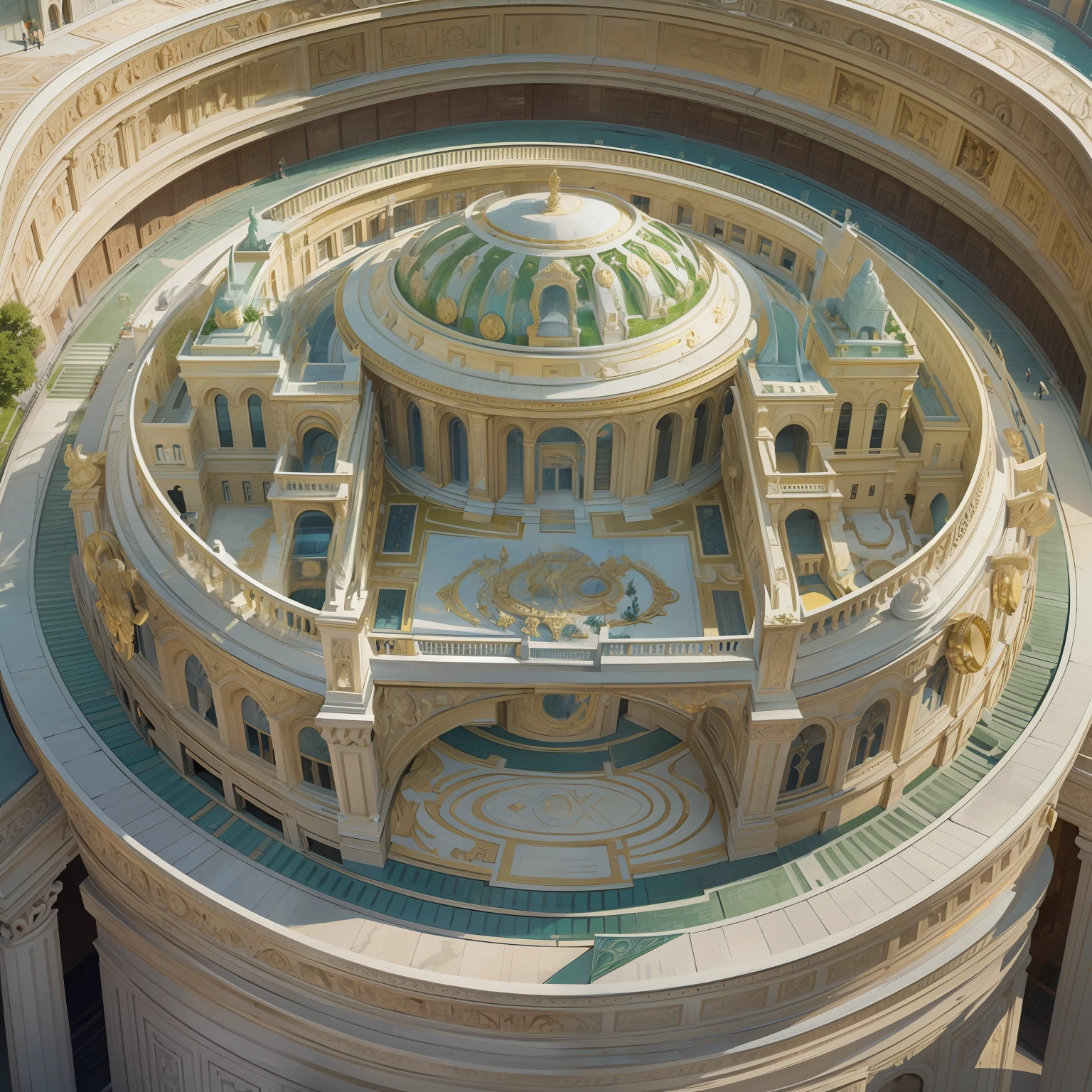 a building, surrealistic roman architecture, architecture carved for a titan, luxury architecture, surreal architecture, italian renaissance architecture, rounded architecture, neoclassicism style, art deco, that we would see in the essoldo, et in arcadia ego, bulgari style, versace, maximalist sculpted design, giant sculpture, giant crypto vault, full building perspective view