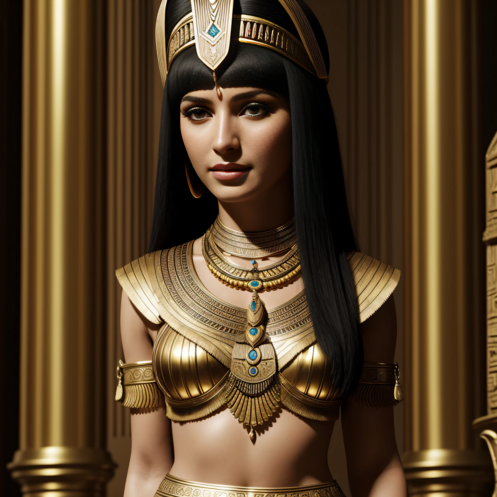 a full body of Cleopatra, intrinsic details, masterpiece, hyper realistic , hd , 8k