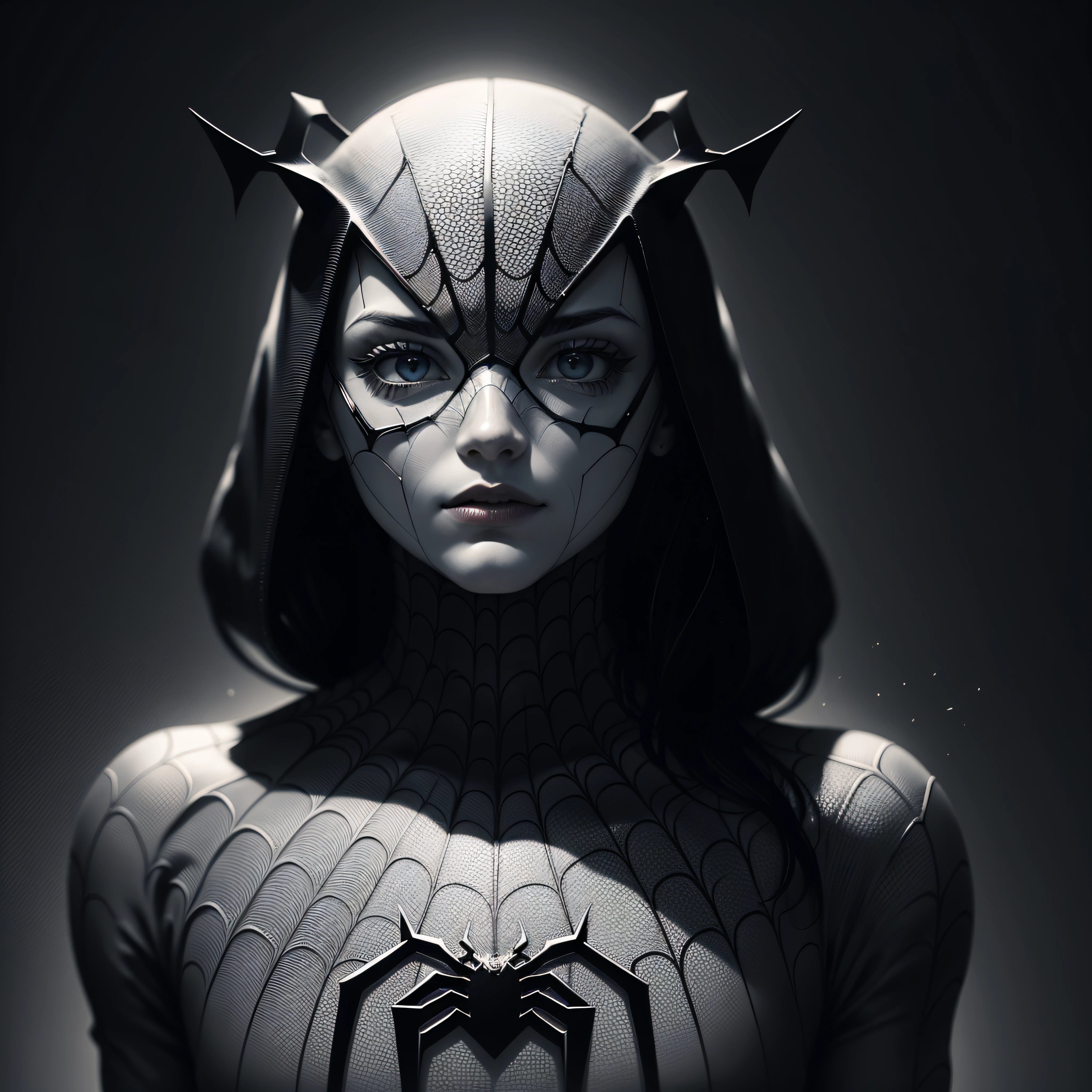 Nur das Netz des Spidermans als hochdetaillierte Vektorgrafik, Wahnsinnige Details, black and white --auto