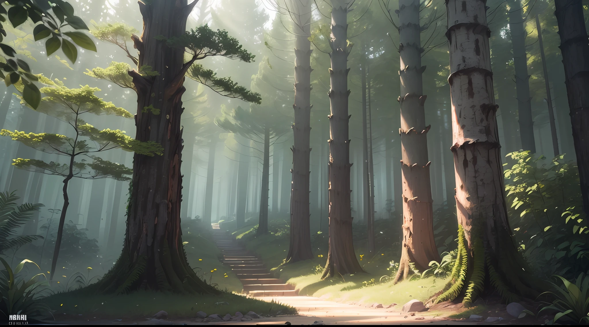 Obra-prima, melhor qualidade, (muito detalhado CG unificado papel de parede 8k), (melhor qualidade), (best illustration), (melhor sombra), Several large trees next to each other, pouca luz, noite, elementos naturais no tema floresta. Floresta misteriosa, bela floresta, natureza, cercada de flores, folhas delicadas e galhos cercados por vagalumes (elementos naturais), (tema da selva), (folhas), (galhos), (vagalumes), (particle effects) e outros 3D, octan render, ray tracing, super detalhado, veados --v6