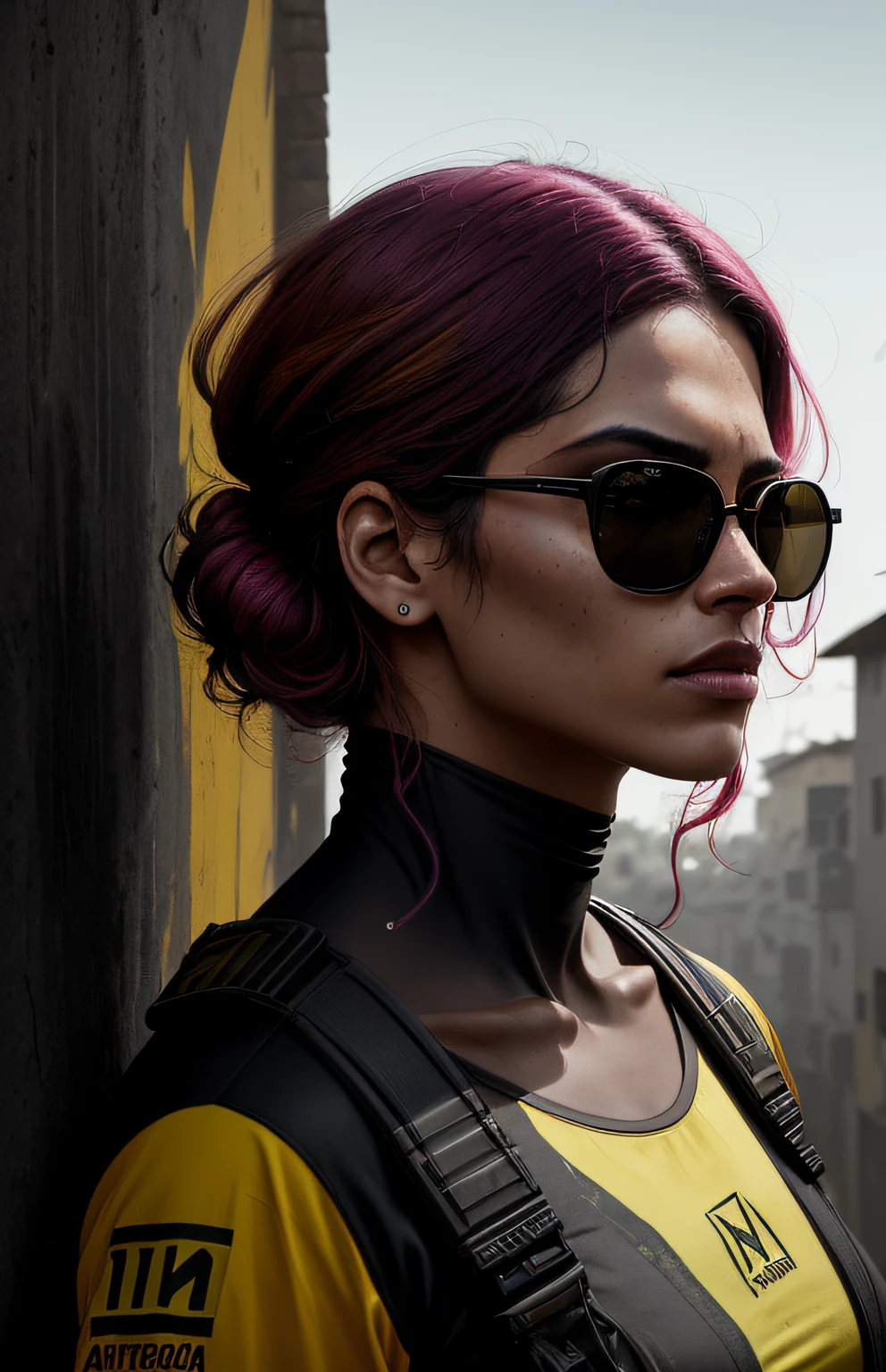 (foto escura: 1.1),Brazilian National Team Shirt, epic realistic, retrato de halo, sun glasses, olhos castanhos, cachecol xadrez, cabelo vermelho escuro, de greg rutkowski, de greg tocchini, de james gilleard, de joe fenton, de kaethe butcher, gradiente amarelo , esquema de cores preto, marrom e magenta, grunge aesthetic!!! fundo de parede de marca de graffiti, arte de greg rutkowski e artgerm, soft Cinematic Light, adobe lightroom, photographic lab, hdr, intrincado, altamente detalhado, (profundidade de campo: 1,4), desbotado, (cores neutras: 1,2), (hdr: 1,4) , (cores suaves:1.2), hiperdetalhado, (artstation:1.4), cinemactic, luzes quentes, dramatic light, (detalhes intrincados:1.1), fundo complexo, (rutkowski:0.66), (azul e laranja:0.4)