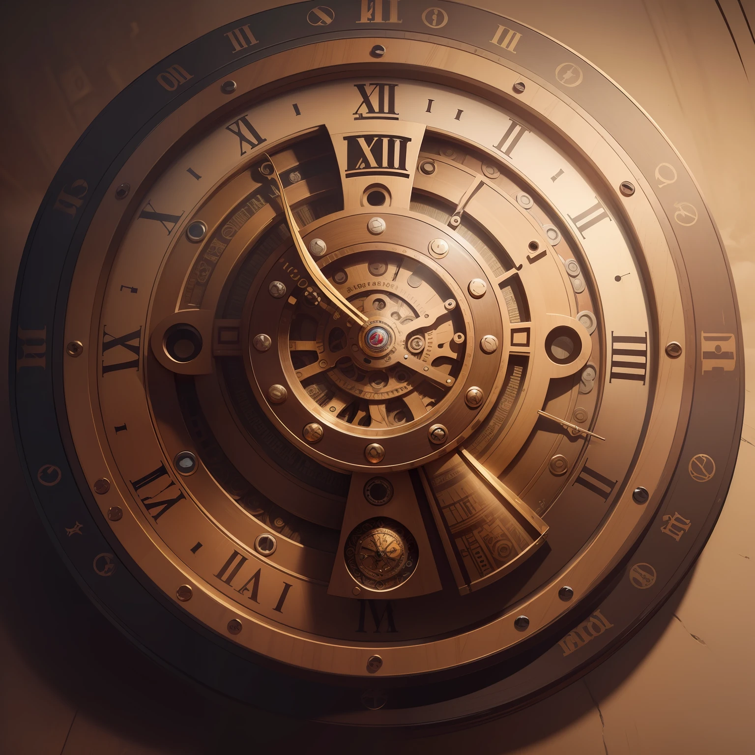 Hay un reloj con engranajes y engranajes, inspired by Adolf Wölfli, Ilustraciones oficiales, Ilustraciones digitales detalladas, intrincado steampunk adornado, detailed digital illustration, Vivid vintage coloring, Dibujo digital detallado, detailed steampunk illustration, mechanical watch, Super detailed color art, clockpunk, Arte en color ultra detallado, Arte Mandala, Fondo de reloj espacial infinito, steampunk design