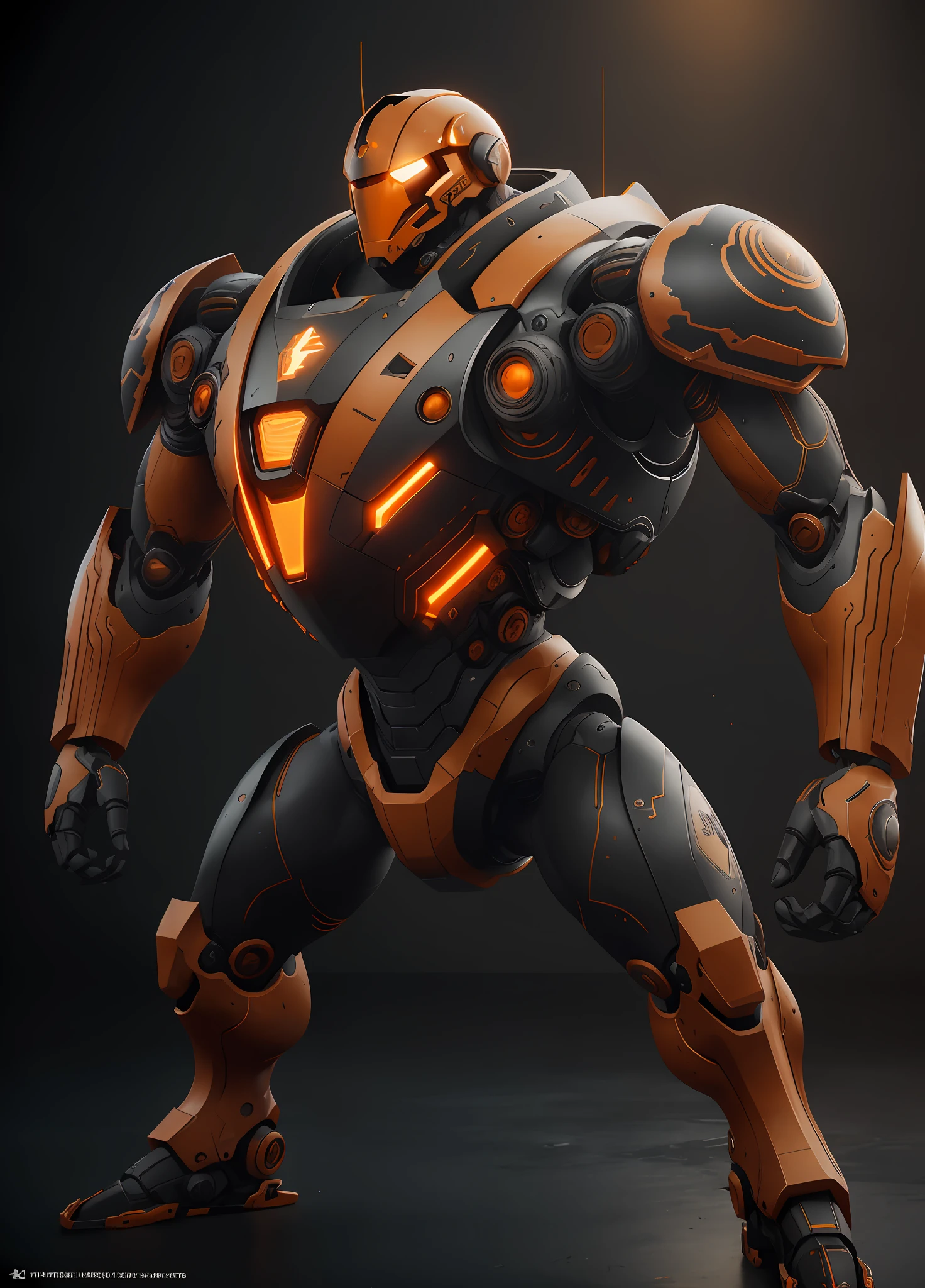 **a modern looking orange and black robot, in the style of photo-realistic techniques, cryengine, 32k uhd, molecular, realistic figures, strong lines, groundcore --ar 51:64** - Image #3 <@107873057081