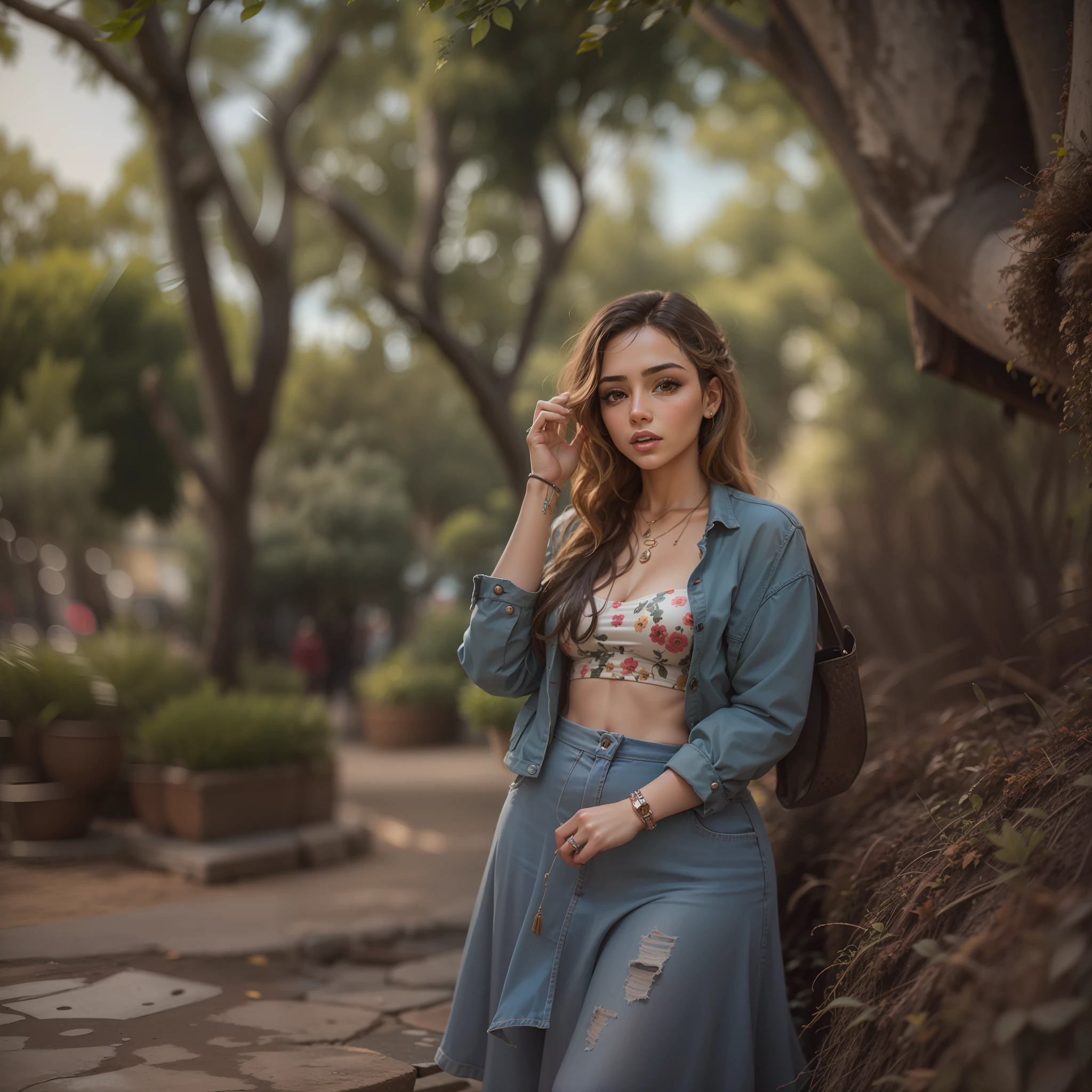 Mujer hermosa en el parque