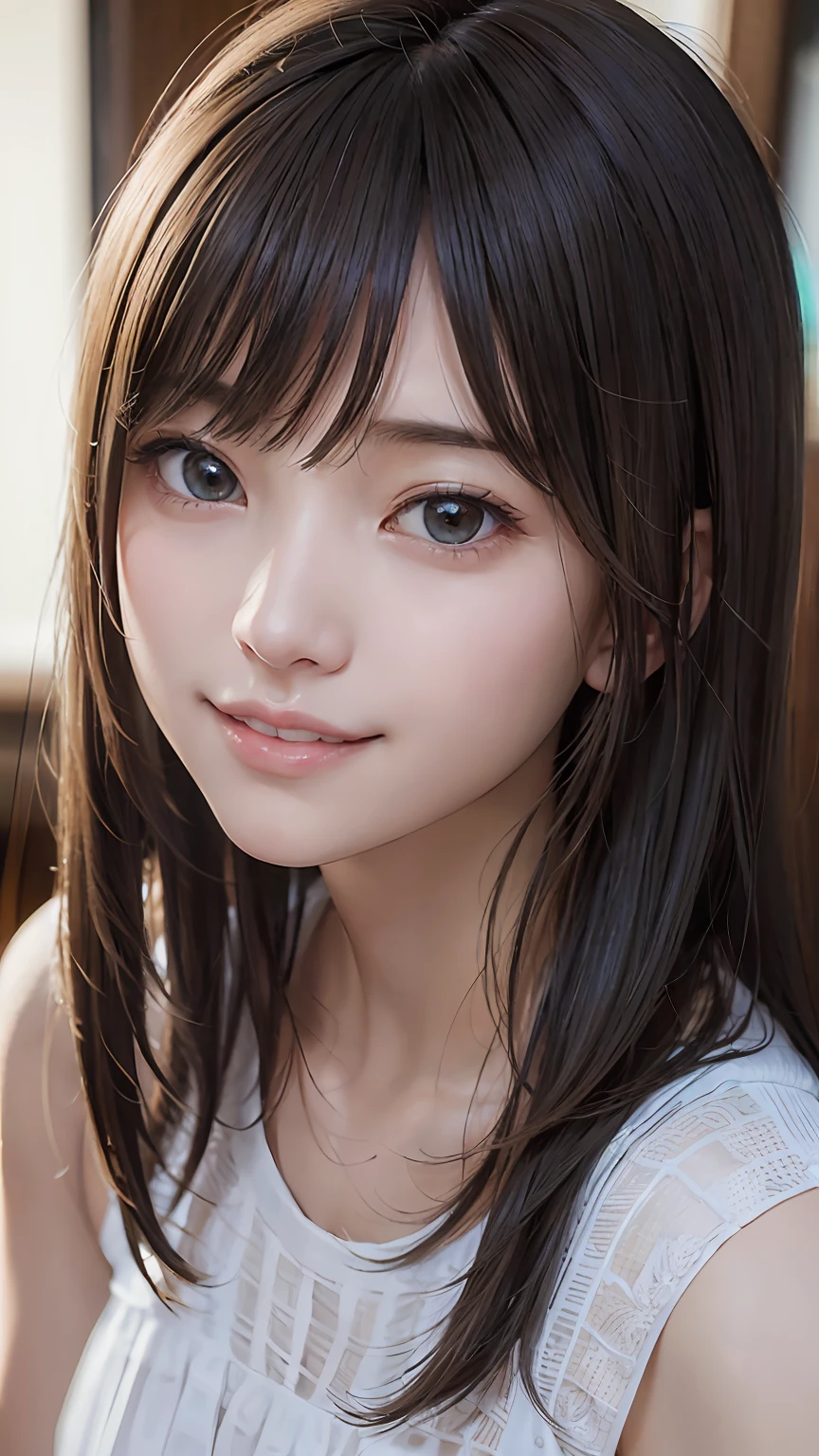top-quality、(((cowboy  shot)))、((Facing straight ahead))、Bust Focus、Soft light、(depth of fields)、超A high resolution、(Photorealsitic:1.4)、Raw photography、Ambient Occlusion、((age19))、((a small face))、ren、1girl in, Swollen eyes、(Dark blonde hair：1)独奏, (A smile:1.2), (Brown-eyed,catchlight), Fine skin, The bikini、(excellent、​masterpiece)、1girl in、Good looking pose、beautidful eyes、Harmonious facial features、Bust Photo、photo photo、​masterpiece, The highest image quality, hightquality, beautiful a girl, japanes, Japan schoolgirl, detaileds, A detailed eye, Detailed skin, Beautiful skins, 超A high resolution, (Realistis:1.4)、Beautiful skins, (Dark blonde hair:1)、Medium Hair、Pattsun bangs、 (A hyper-realistic), (illustratio), (hight resolution), (8K), (ighly detailed), (The best illustrations), (beautifully detailed eyes), (ultra-detailliert), (wall-paper), (详细的脸), looking at the viewers, finely detail、A detailed face、pureerosfaceace_v1、A smile、((Opening Mouth：1.2))、((Show your teeth and smile))、Looking straight ahead、Looking straight ahead、angle from waist up、photos realistic、Bright lighting、profetional lighting、age19、