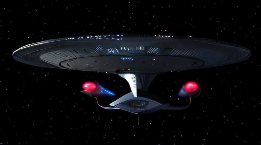 A closeup of a Star Trek ship in the sky, USS Empresa, STTNG, de Star Trek, A Starship Enterprise, Empresa Starship, Star Trek: The Next Generation, Jornada nas EStrelas TNG, Tng, Jornada nas EStrelas : the next generation, STTNG ( Television ), St : Tng, Jornada nas EStrelas, In Star Trek the original series, de Star Trek 2021