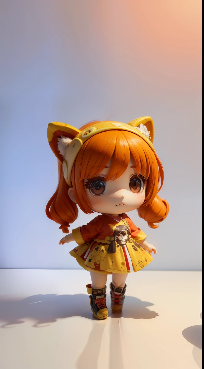 masutepiece, Best Quality, Super Detail, (Full body: 1.2), 1girl in, Chibi, 3D Rendering, Q printmaking style, 8 k cartoon illustration, official artwork