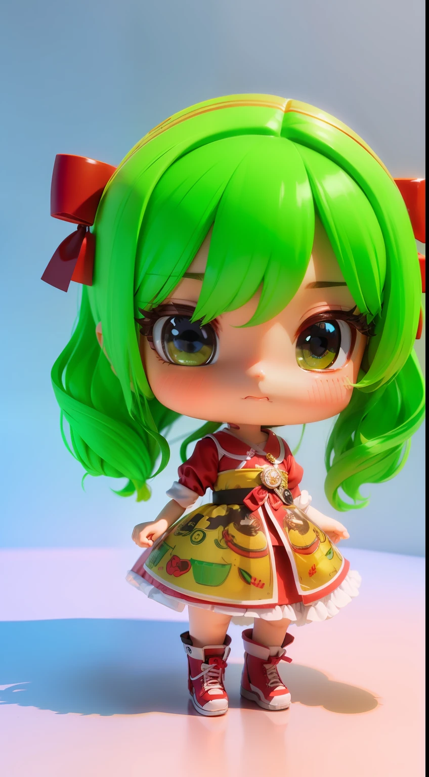 masutepiece, Best Quality, Super Detail, (Full body: 1.2), 1girl in, Chibi, 3D Rendering, Q printmaking style, 8 k cartoon illustration, official artwork