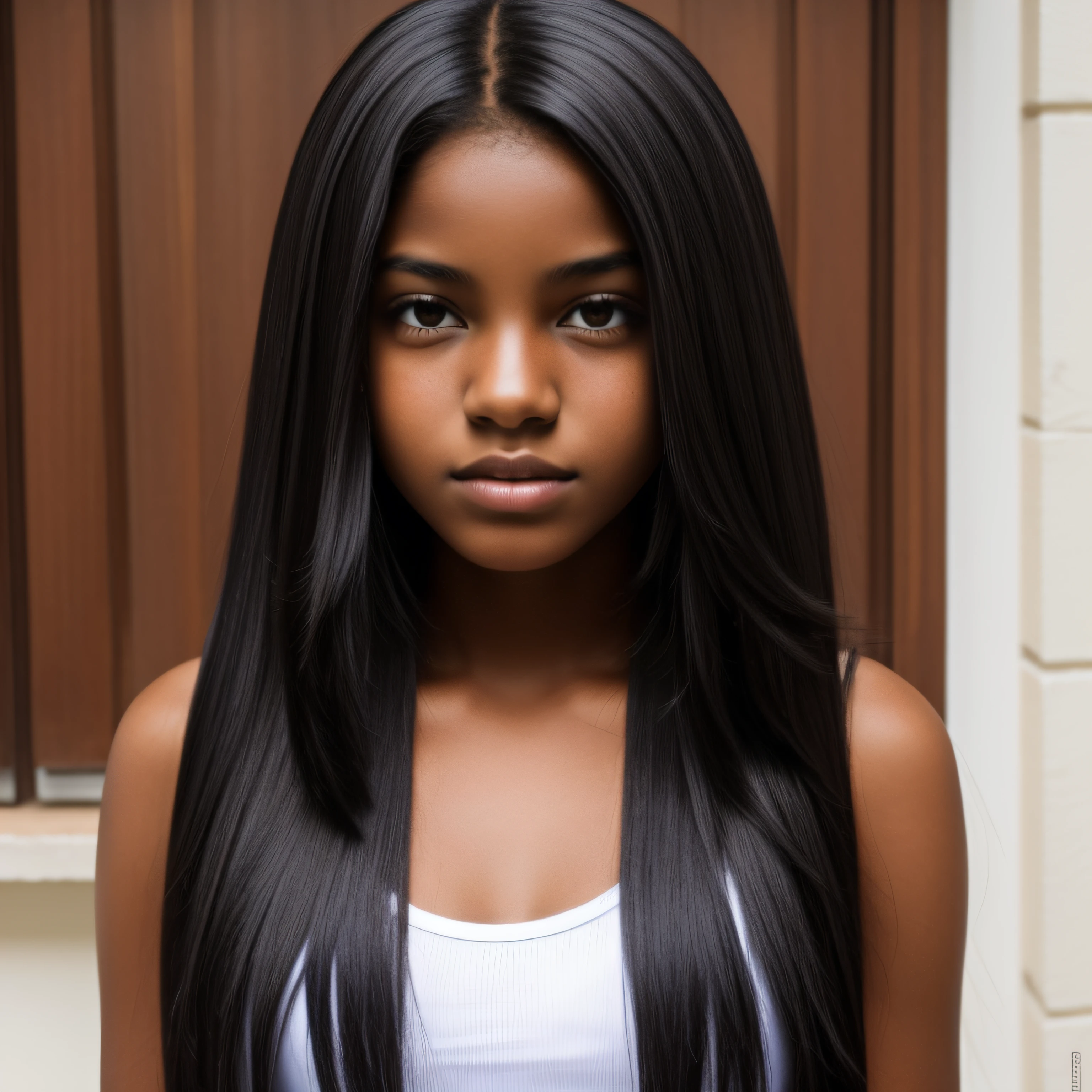 adolescente, negra, nua, cabelo black, seios pequenos