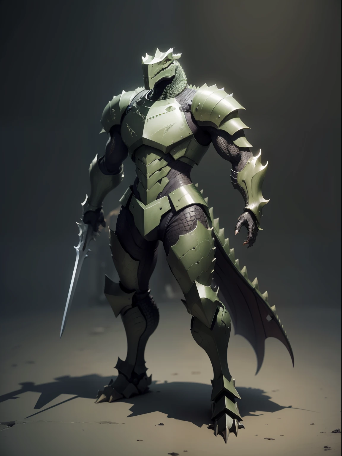 Crocodile full body Armoured, armored, metallic