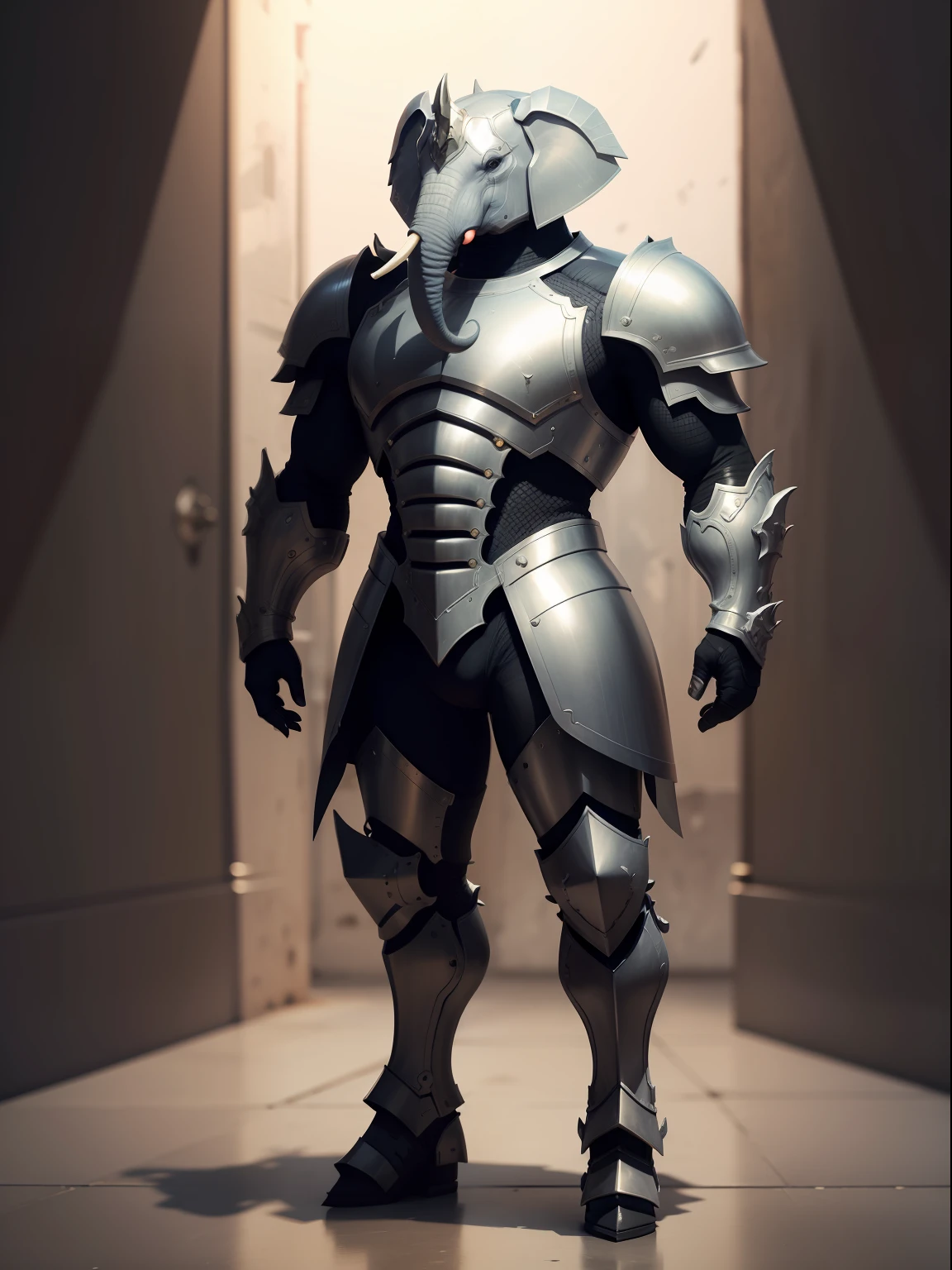 Full Body Elephant Armoured, armored, metallic