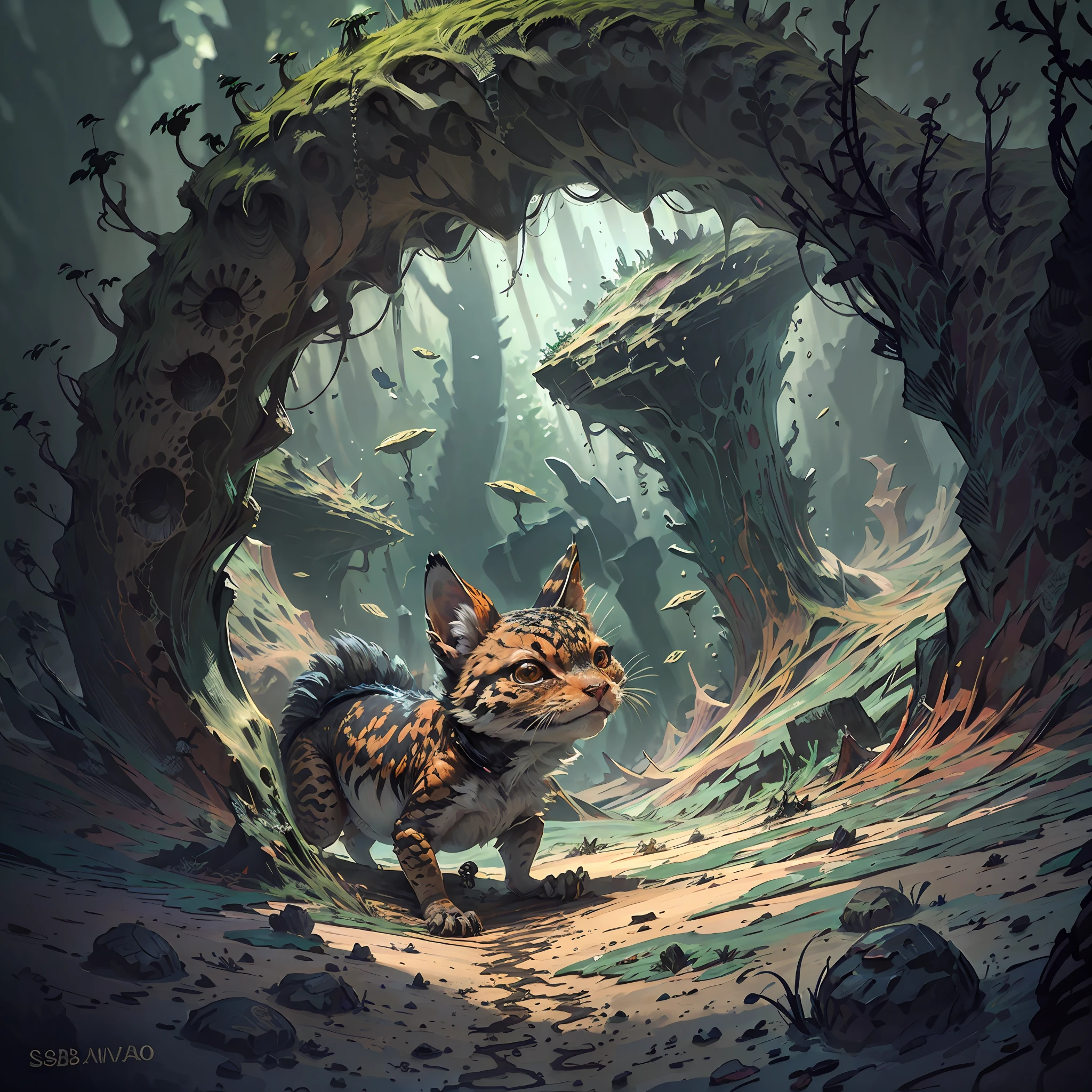 There is a small animal that is in the dirt, close up local, criatura sinistra escondendo detalhado, Fotografia tirada em 2 0 2 0, Hiding behind obstacles, newts, imagem de perto, Close do meio, tiro de perto do meio, ninho de aranha, tiro muito perto, abrigando-se sob uma folha, Cave covered with vegetation, hidden area, Escondendo, lurking in the shadows --auto --s2