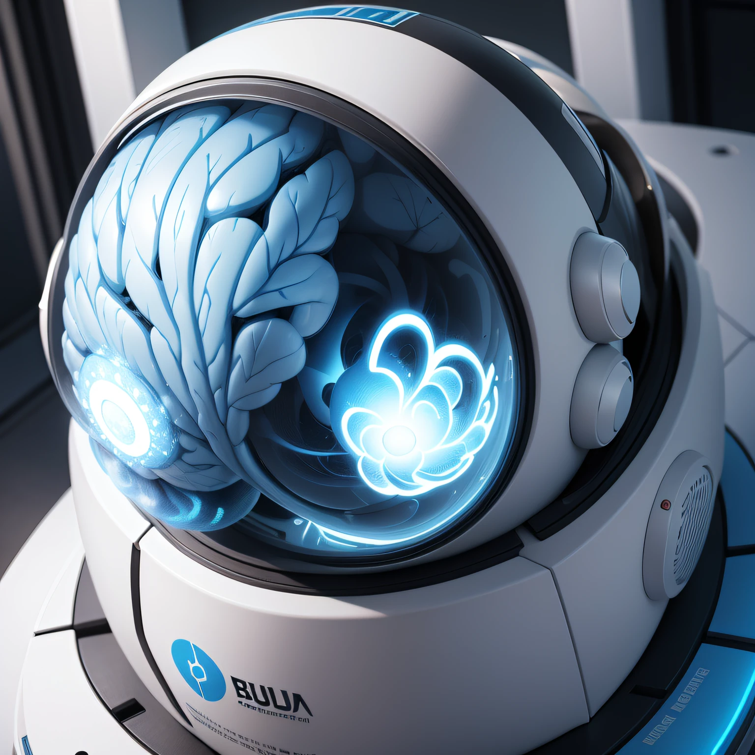 a blue and white logo with a brain on it, Brains, neuroscience, Neurochip, com tema ..ai, brains, ...ai, big brain, neural, matrioshka brain, mental, tema azul, featuring brains, neuro teia, Art of the City of the Brain, ƒ 1. 8, ..ai, ƒ1.8, neural machine, strong artificial intelligence