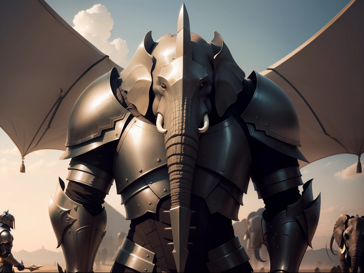elephant, Armor, Armored, Metal