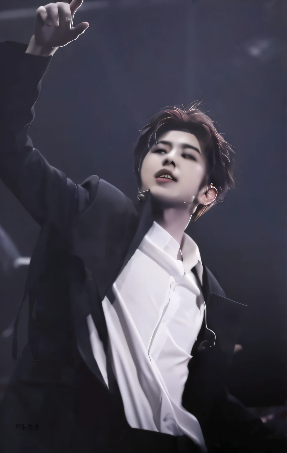 high high quality,Cai Xukun's,blacksuit,white shirt,cool-pose