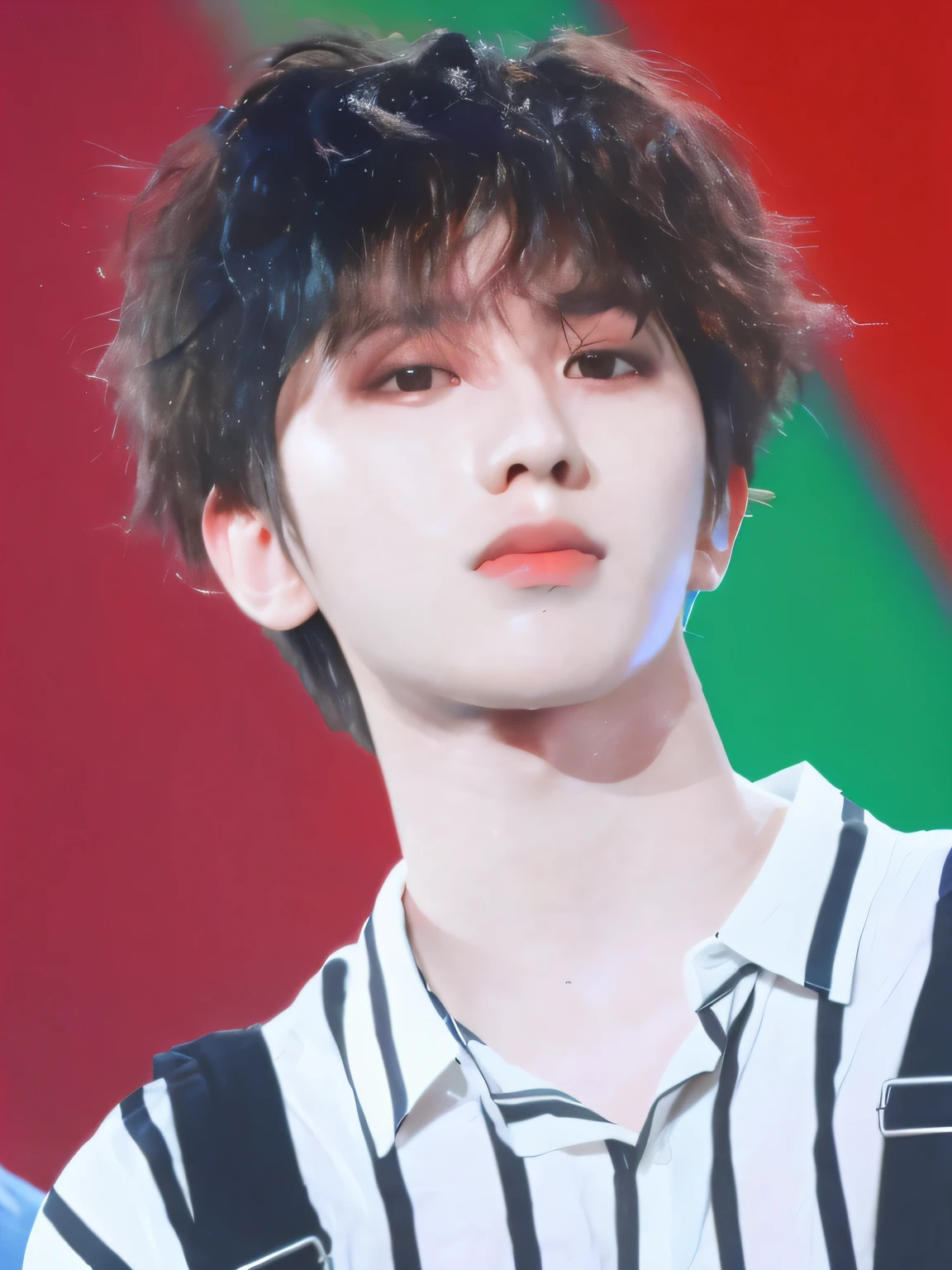 high high quality,Cai Xukun's,striped shirt,adolable