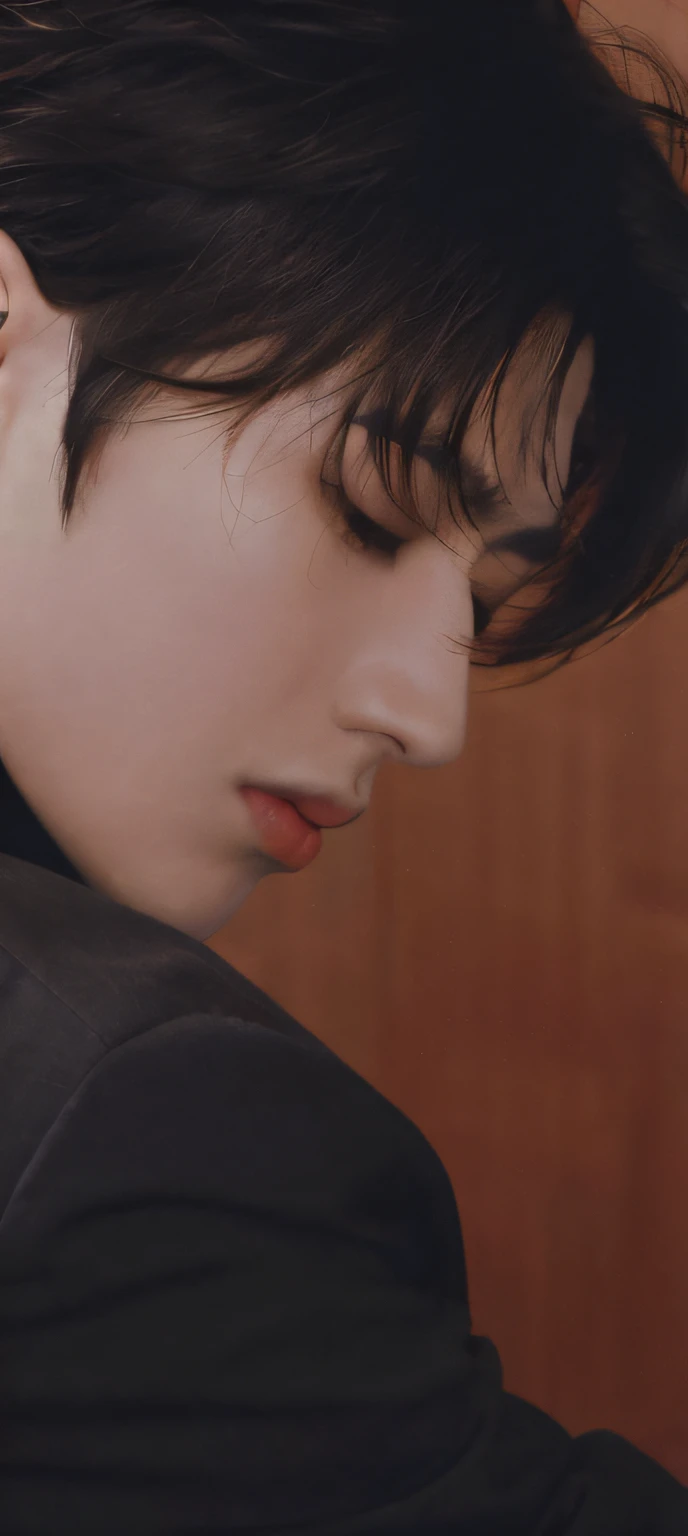 high high quality,Cai Xukun's,Close-up of portrait side face