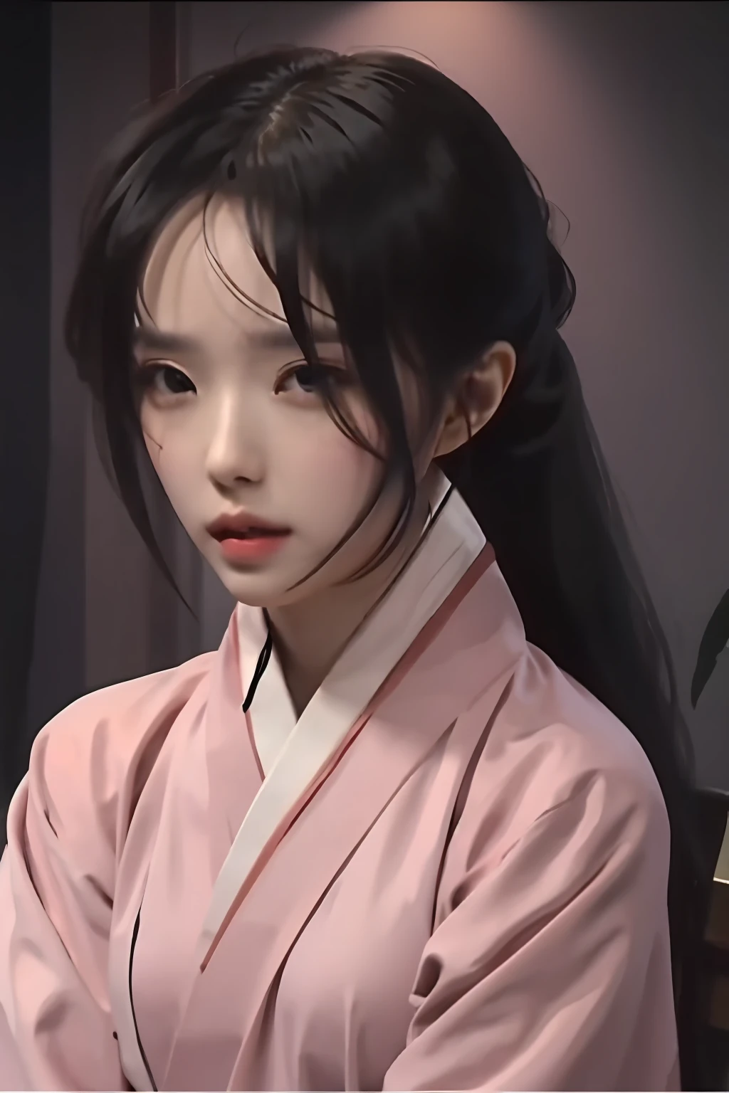 tmasterpiece，Best quality at best，offcial art，the Extremely Detailed CG Unity 8K Wallpapers，
1girll，The upper part of the body，POV，Hanfu，Highly detailed face，Highly detailed eyes，