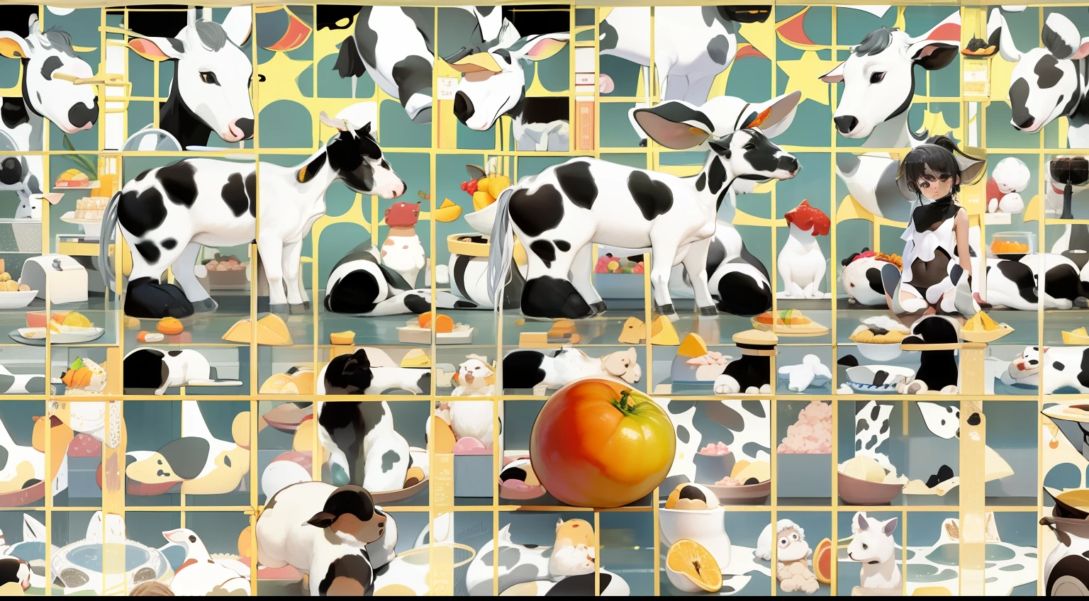 "Baby cow, ternero, Hermoso ternero, perfectamente formada, parado sobre Una gran escala con una base negra y un mango rojo, balanza, Plataforma Olympus, escala real, Imagen de cuerpo completo, diamante, UHD