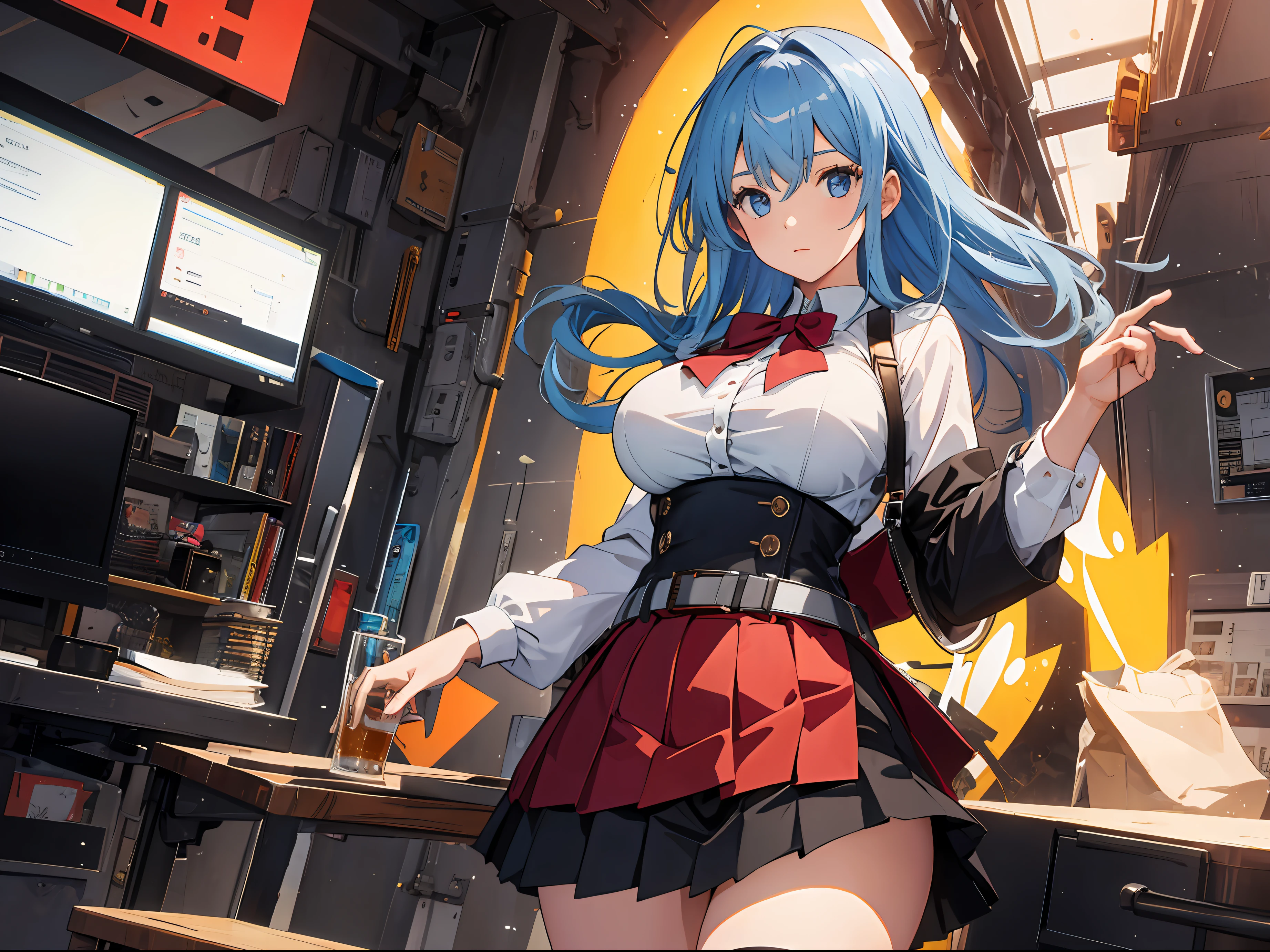 1girl,Best_quality,Large_Breasts,highres,solo,skirt