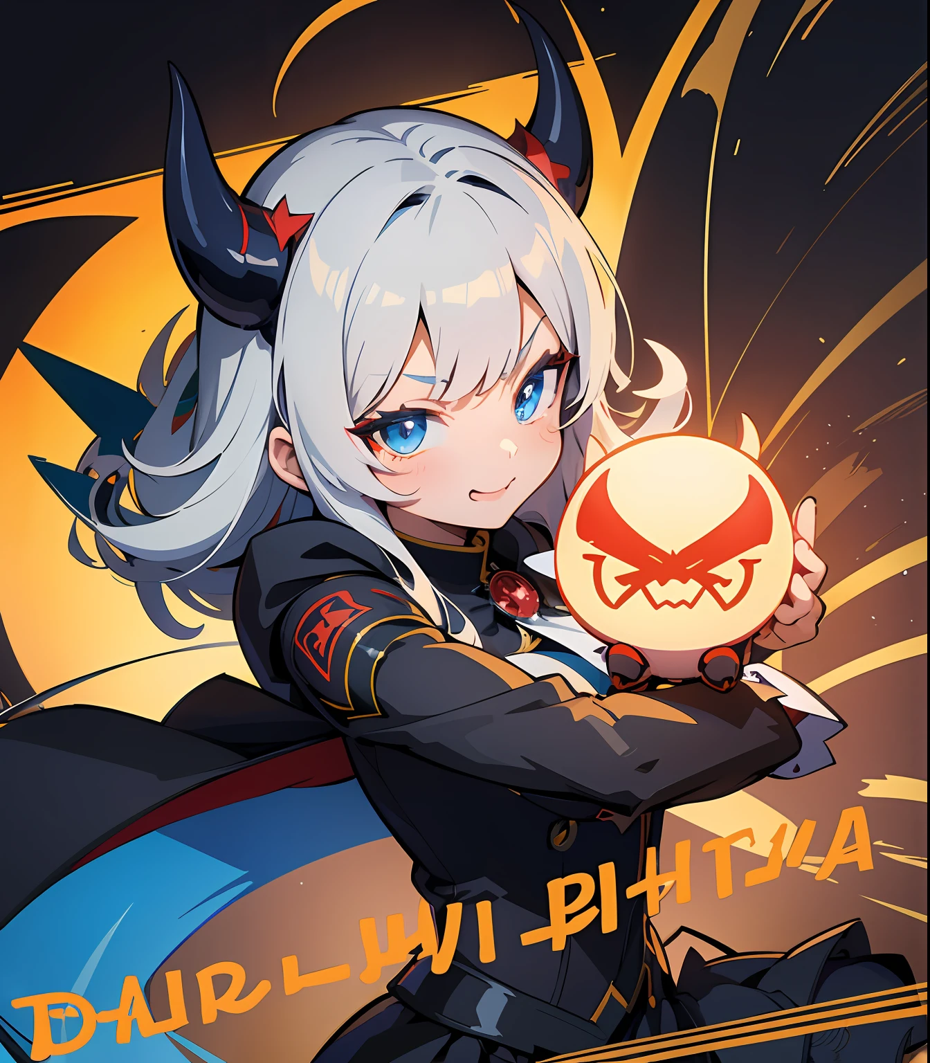 (masterpiece、top-quality、ultra-detailliert、Best Shadows)、细致背景、a sticker、hight resolution、ultra-detailliert、((Devil-chan))、Beautiful hair、kawaii faces、A detailed eye、devil、With a big sickle、livestream、Charisma Idol Pose、Detailed hand、perfect hand、intricate detailes