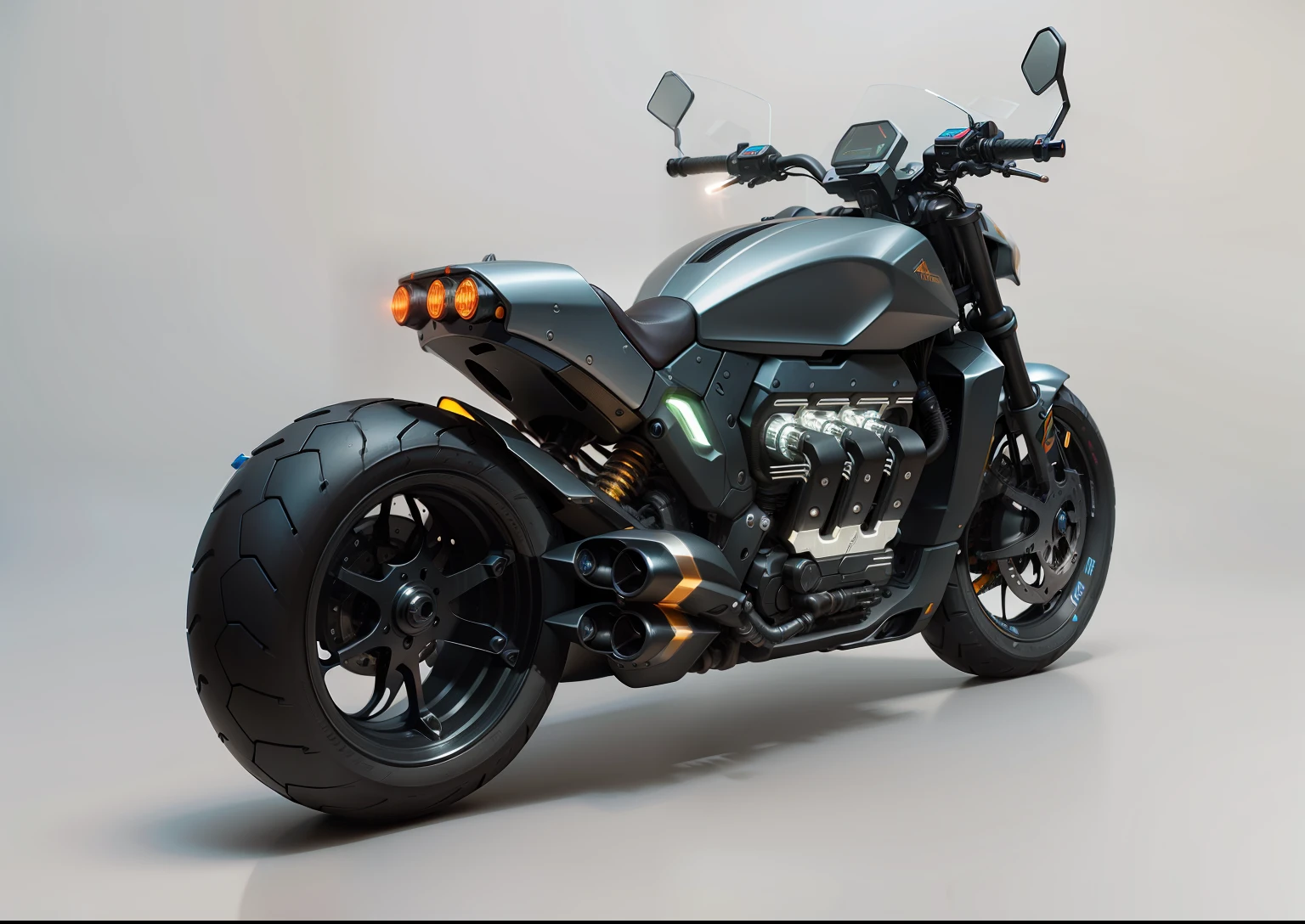 Cyberpunk mechanical motorcycle,Biomechanicals,hyper realisitc, Steel, Complex design, insanely details, finely detailled, Extremely clear lines, cinmatic lighting, photograph realistic, A detailed masterpiece