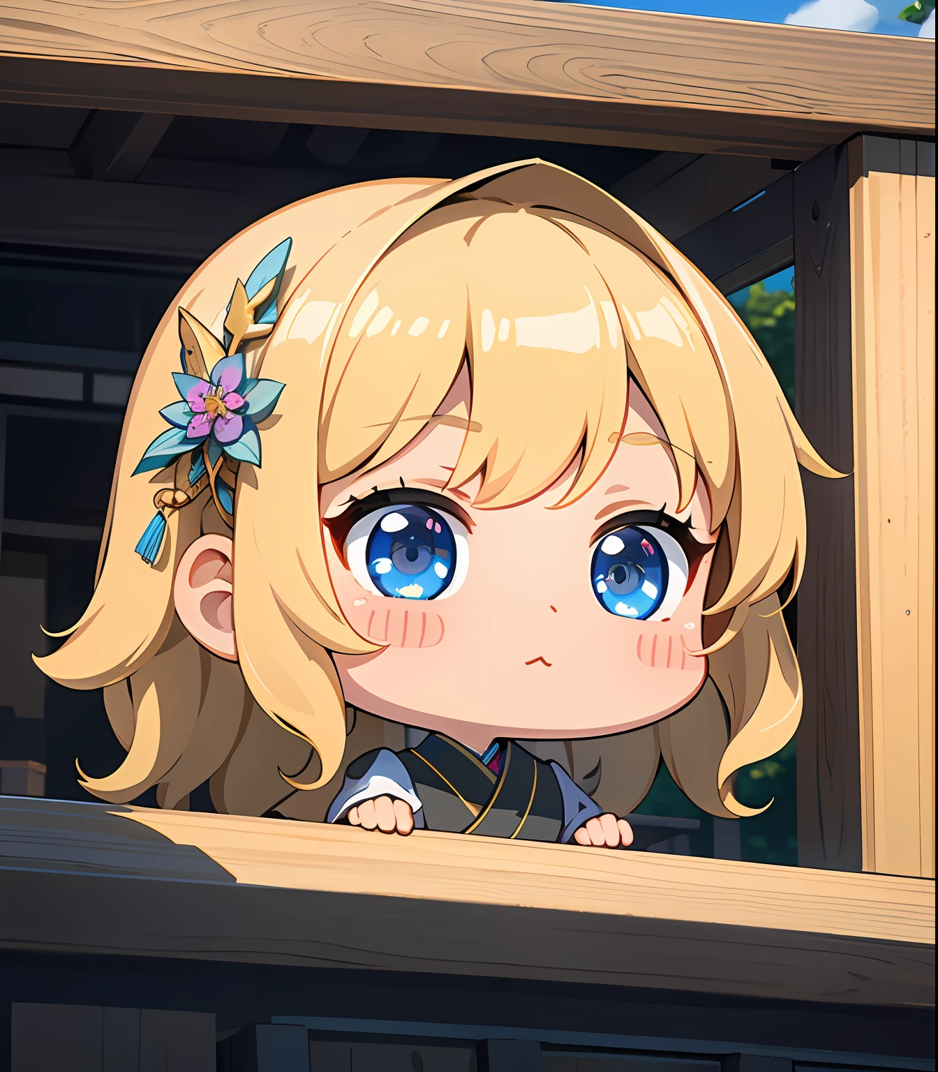 (masterpiece、top-quality、ultra-detailliert、Best Shadows)、细致背景、a sticker、hight resolution、ultra-detailliert、((Lady))、(Chibi Chara),Beautiful hair、kawaii faces、A detailed eye、Lady of the Japan、noble、livestream、Charisma Idol Pose、Detailed hand、perfect hand、intricate detailes、Famous private schools