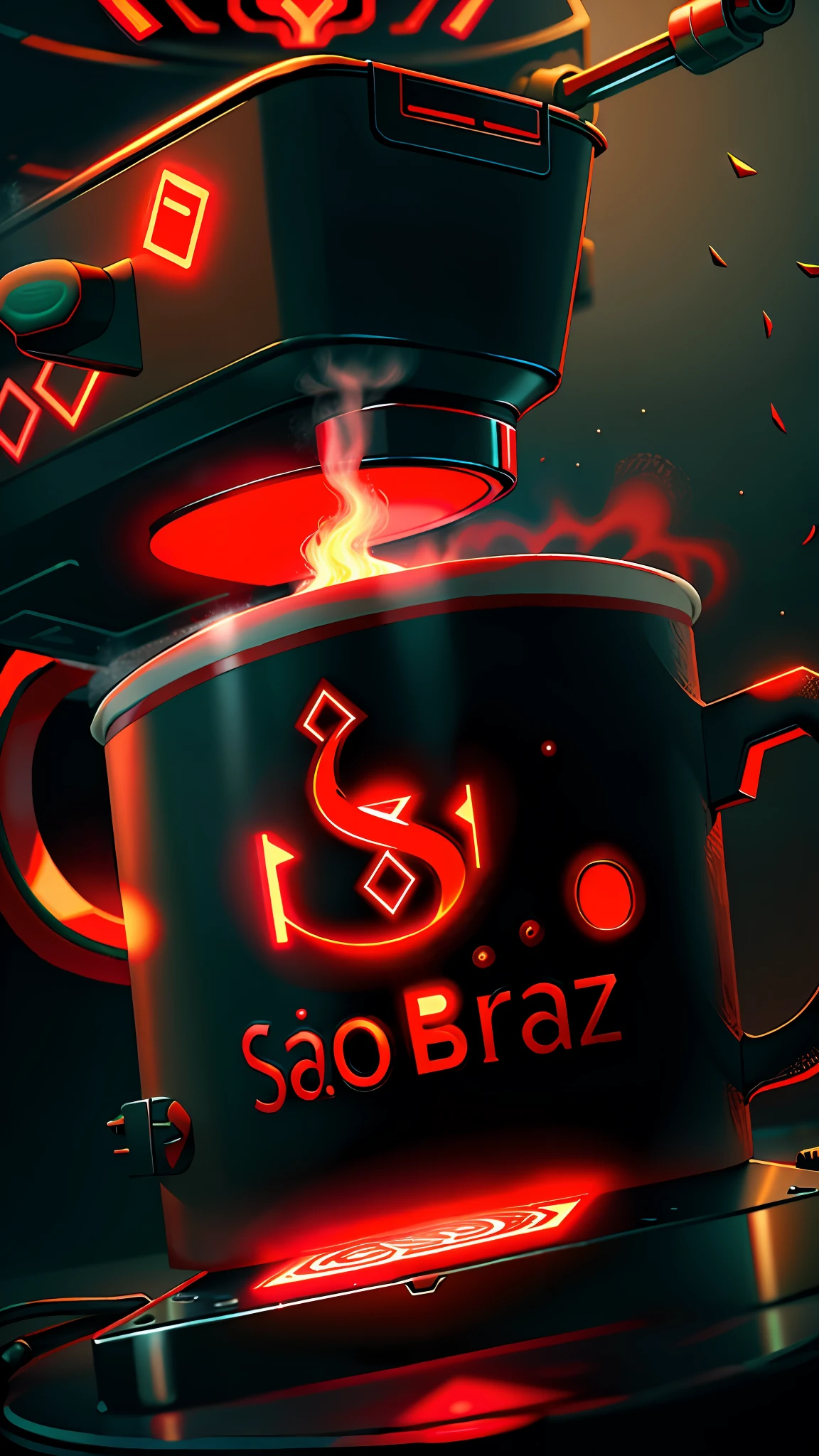 GlowingRunesAIV2_red coffee machine