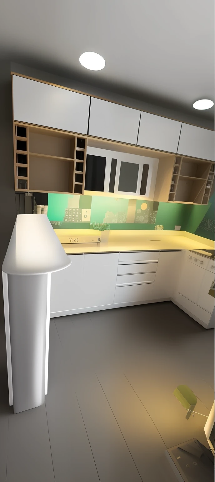 Mueble vintage ,marmol , colores , iluminacion led