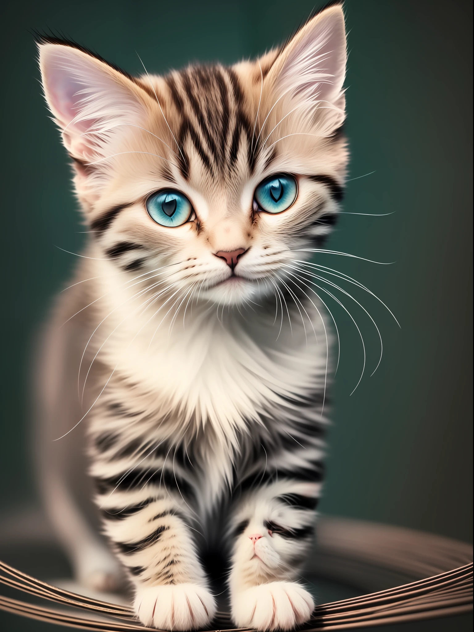 Russian kitten, ([Tail | detailed wire]:1.3), (Intricate details), hdr, (Intricate details, ultra - detailed:1.4), 4K textures, Soft cinematic light, photolab, hdr, Intricate, elegant, cinema shot, Vignette, Centered
