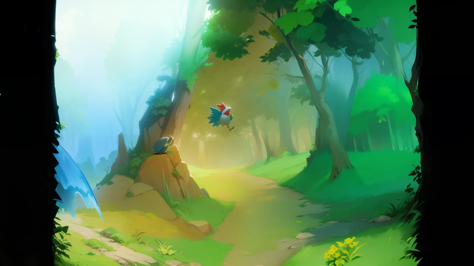 pokemon Chelast spaziert durch den Wald, wonderfull, masterwork, 4k, HD, Anime
