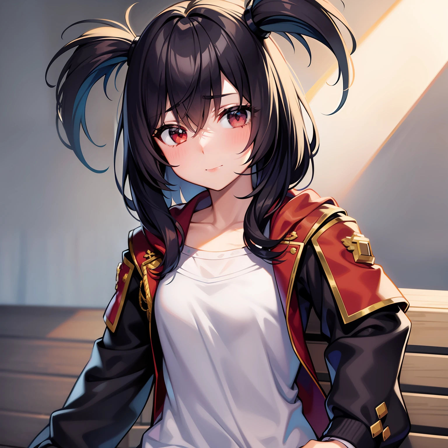 Solo, husbando , pelo largo, pelo con puntas, ojos rojos,