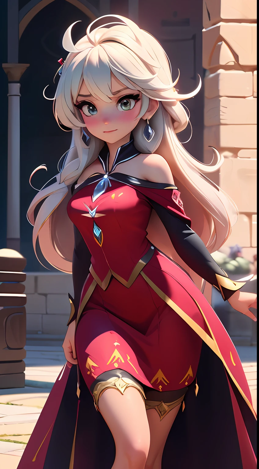 Anime, 4k, Elsa-Megumin Fusion, Mesclando modelos, melting, ((Usando roupas da Megumin + Usando chapeu da Megumin + Segurando o cajado)), (Roupas vermelhas + Detalhes amarelhos + Capa preta), Dentro da Taverna, 1girl, Beautiful, Character, Woman, Female, Rosto apavavorada, (master part:1.2), (melhor qualidade:1.2), (Solo:1.2), ((pose de luta)), ((campo de batalha)), cinemactic, olhos perfeitos, pele perfeita, perfect lighting, sorrir, luz, cor, pele texturizada, detalhe, Beleza, maravilha, ultra-detalhado, rosto perfeito