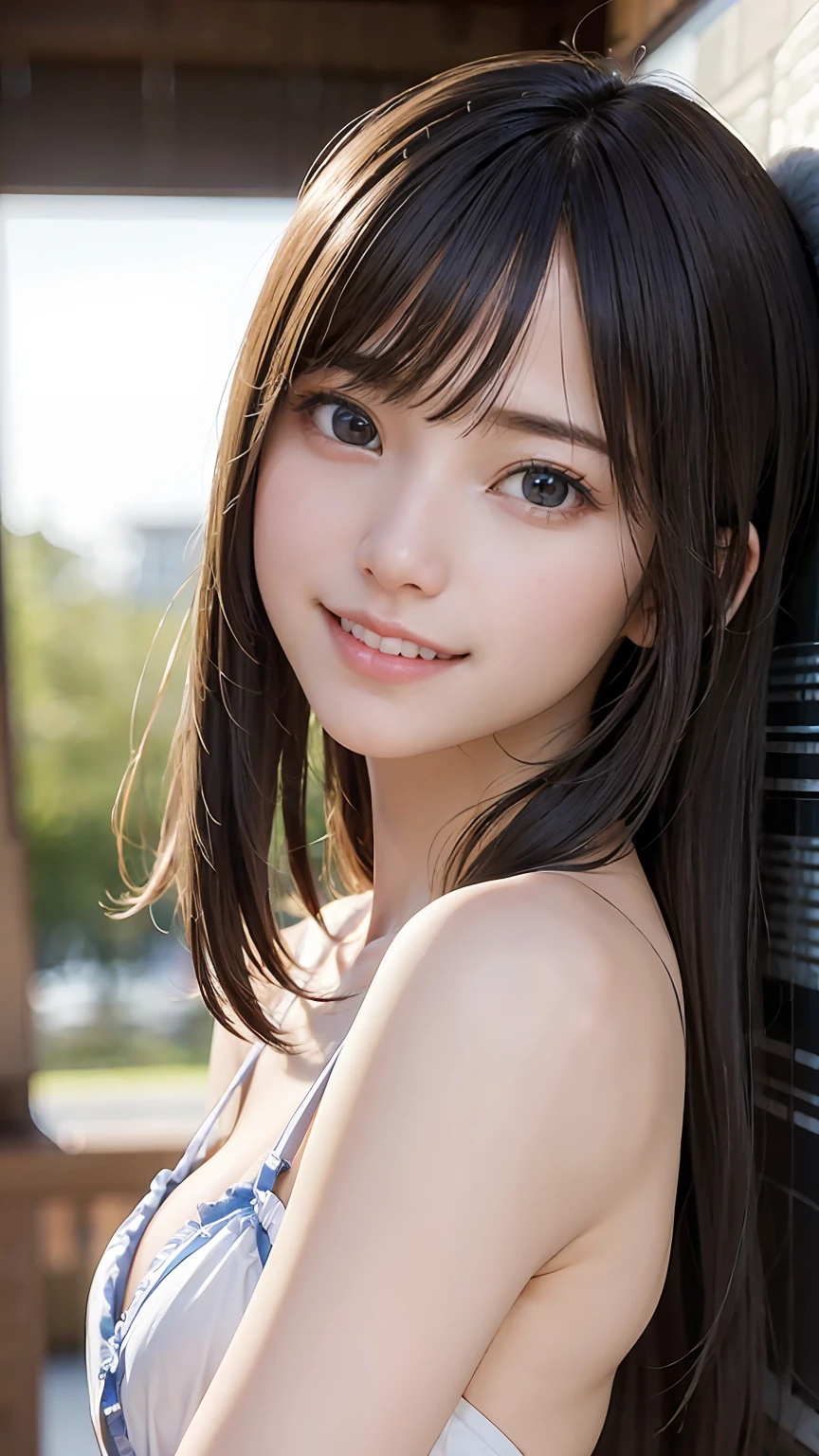 top-quality、(((cowboy shot)))、((Facing straight ahead))、Bust Focus、Soft light、(depth of fields)、超A high resolution、(Photorealsitic:1.4)、Raw photography、Ambient Occlusion、((age19))、((a small face))、ren、1girl in, Swollen eyes、(Dark blonde hair:1)独奏, (A smile:1.2), (Brown-eyed,catchlight), Fine skin, The bikini、(excellent、masterpiece)、1girl in、Good looking pose、beautidful eyes、Harmonious facial features、Bust Photo、photo photo、masterpiece, The highest image quality, hightquality, beautiful a girl, japanes, Japan girl, detaileds, A detailed eye, Detailed skin, Beautiful skins, 超A high resolution, (Realistis:1.4)、Beautiful skins, (Dark blonde hair:1)、Medium Hair、Pattsun bangs、 (A hyper-realistic), (illustratio), (hight resolution), (8K), (ighly detailed), (The best illustrations), (beautifully detailed eyes), (ultra-detailliert), (wall-paper), (详细的脸), looking at the viewers, finely detail、A detailed face、pureerosfaceace_v1、A smile、((Opening Mouth:1.2))、((Show your teeth and smile))、Looking straight ahead、Looking straight ahead、angle from waist up、photos realistic、Bright lighting、profetional lighting、age19、
