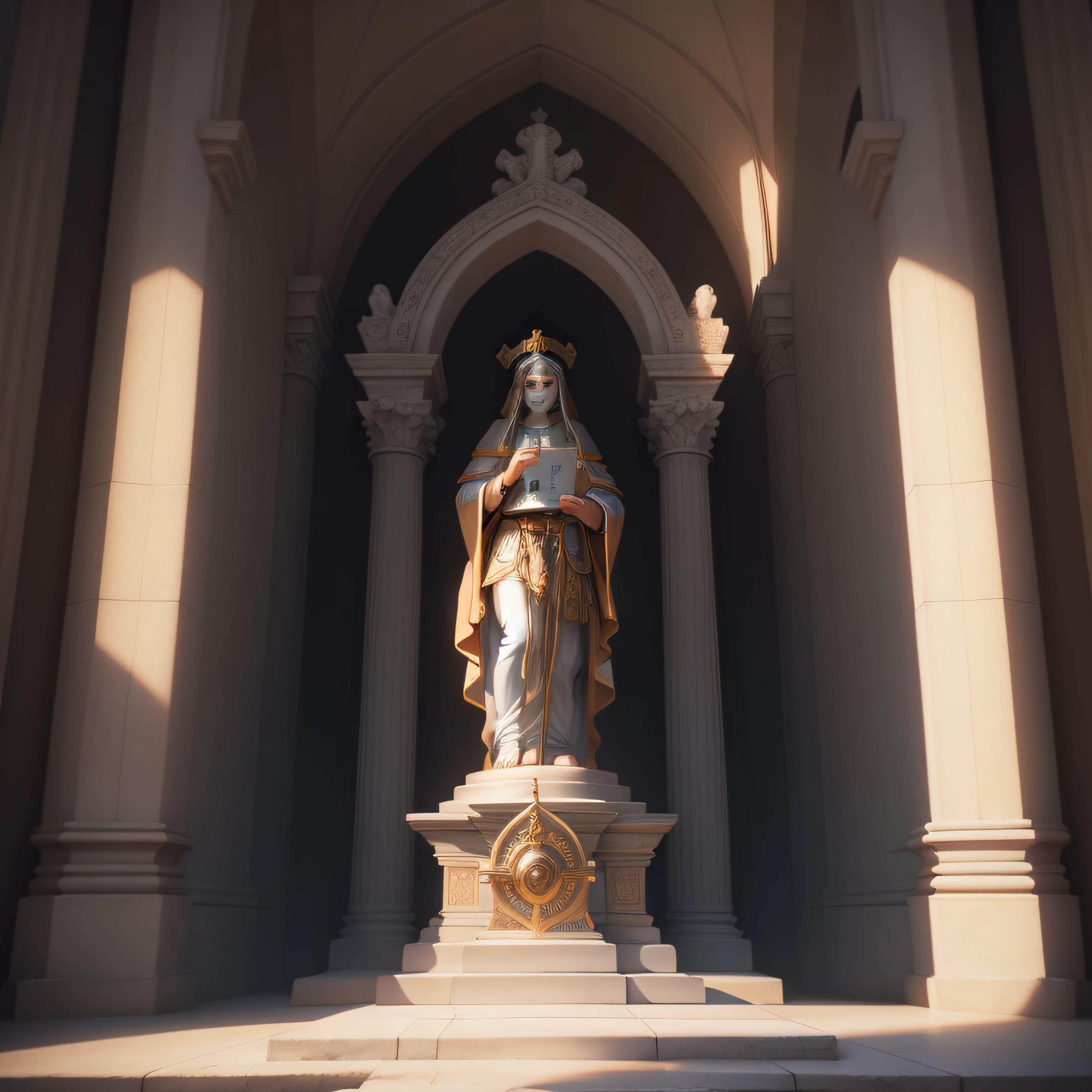 Sacred pupto for statue macro camera ultra 4k HDR cinematic light altar for realistic saint