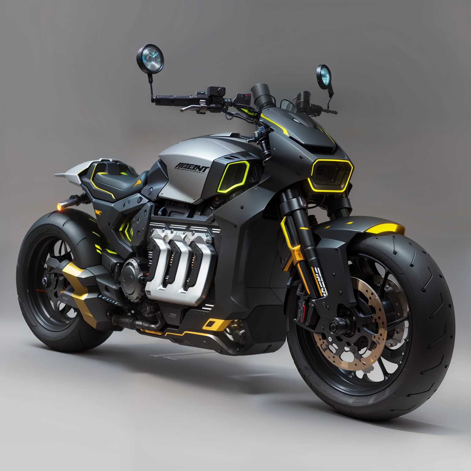 Cyberpunk mechanical motorcycle,Biomechanicals,hyper realisitc, Steel, Complex design, insanely details, finely detailled, Extremely clear lines, cinmatic lighting, photograph realistic, A detailed masterpiece