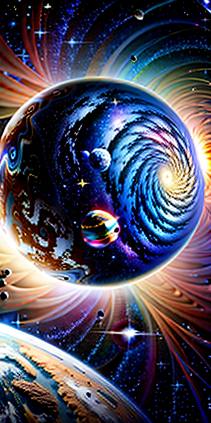 masterpiece, top-quality, hightquality, the Extremely Detailed CG Unity 8K Wallpapers, depth of fields, nffsw,,Photorealsitic,ighly detailed, Convoluted, high detal, kosmos, kosmos, TR3B、intergalactic, stele, planetes, astronault, kosmos, Um ser celestial, nebulas、Space Shuttle - AR 16:9