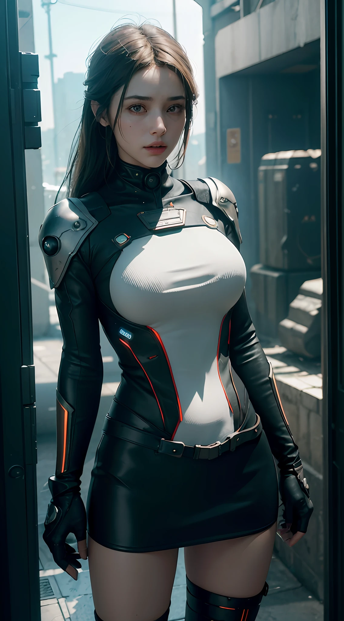 ((Best quality)), ((masterpiece)), (detailed:1.4), 3D, an image of a beautiful cyberpunk female,HDR (High Dynamic Range),Ray Tracing,NVIDIA RTX,Super-Resolution,Unreal 5,Subsurface scattering,PBR Texturing,Post-processing,Anisotropic Filtering,Depth-of-field,Maximum clarity and sharpness,Multi-layered textures,Albedo and Specular maps,Surface shading,Accurate simulation of light-material interaction,Perfect proportions,Octane Render,Two-tone lighting,Wide aperture,Low ISO,White balance,Rule of thirds,8K RAW,
