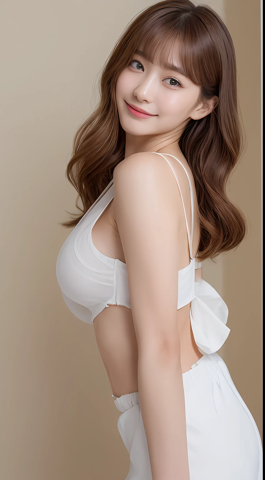 ((top-quality、8K、​masterpiece:1.3))、Beautiful 20 year old girl with perfect body shape、K-pop Idol Face、Slim Abs Beauty:1.3、(Hairstyles Brown Hair Shortcuts、Colossal tits)、doress:1.1、Super fine face、Delicat eyes、二重まぶた、A smile with shame、Duan、Full body photo